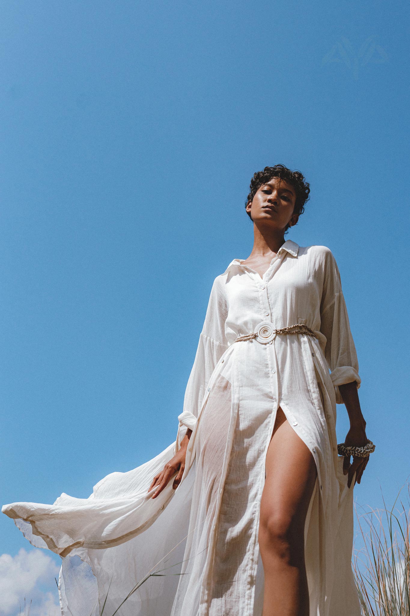 Get the perfect summer look in Aya Sacred Wear's Off White Light Cotton Dress.