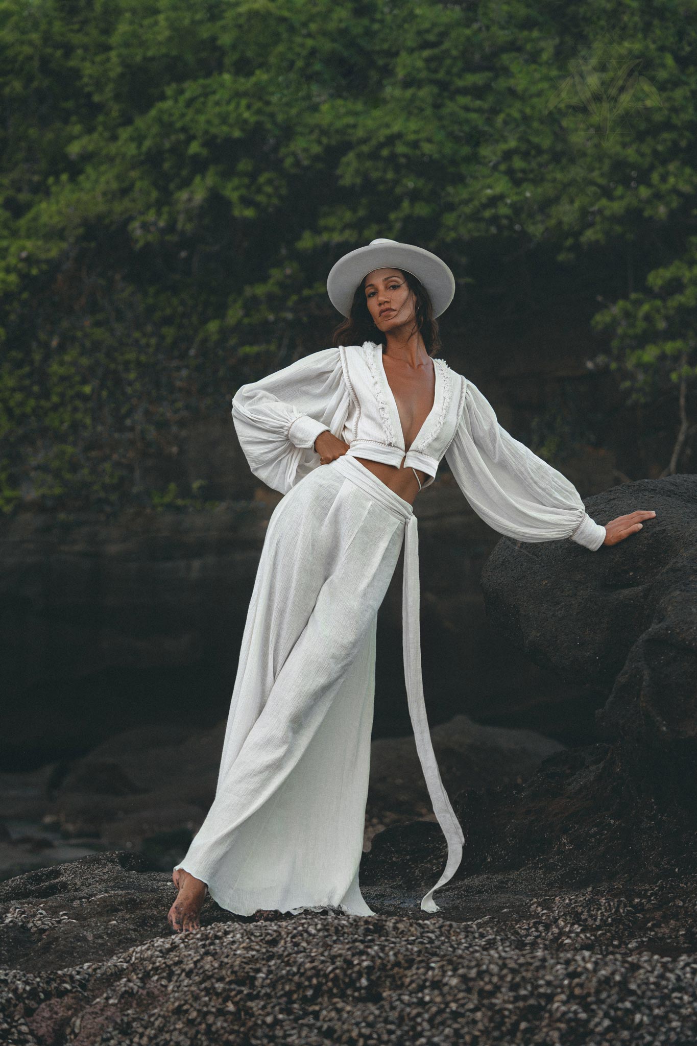 Cocktail Summer Pants for Women - Stand out at any event with these bohemian-inspired adjustable trousers in off white