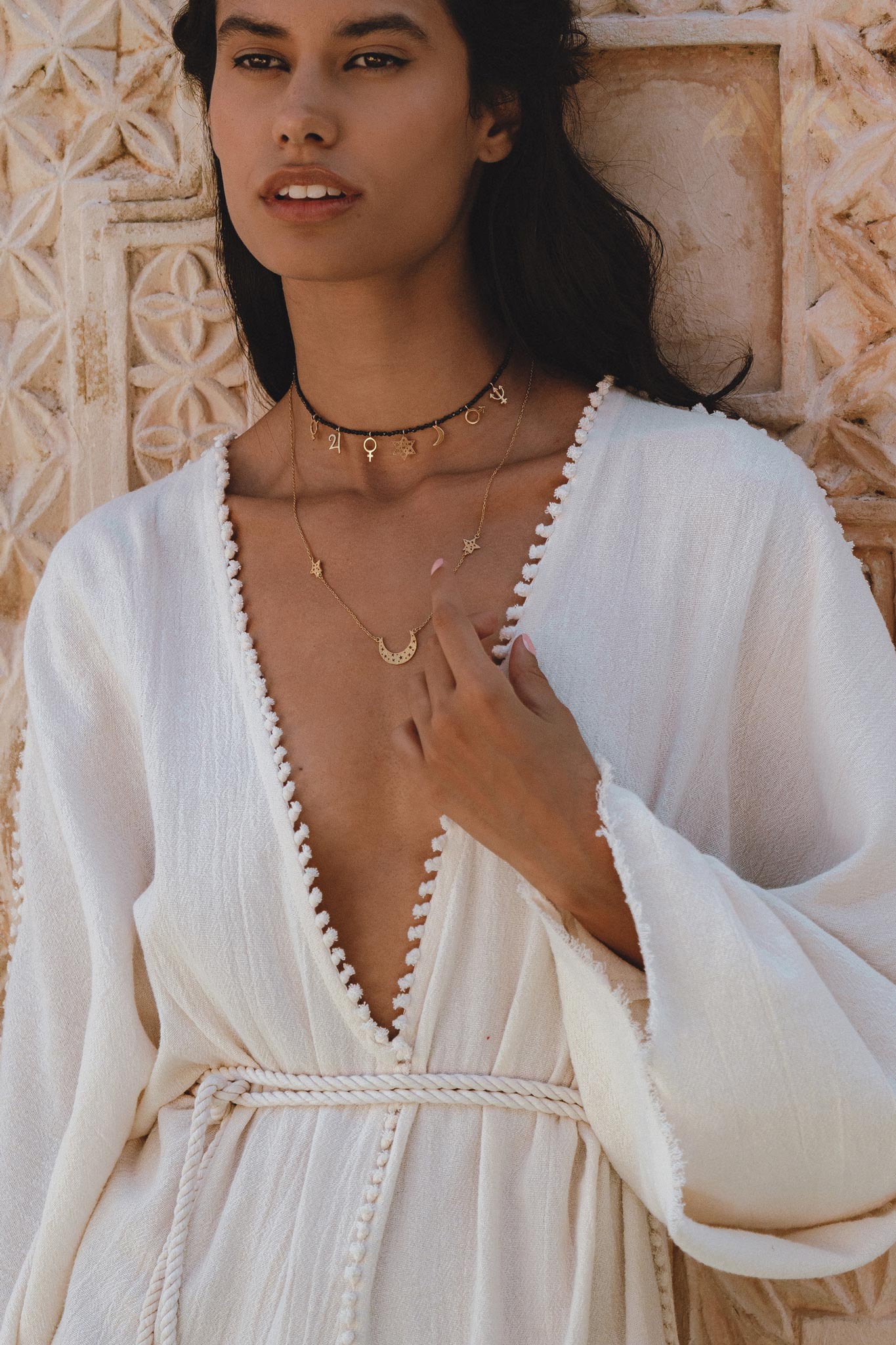Bohemian Beach Cocktail Romper - Off-White Greek Goddess Style crafted from Homespun Raw cotton
