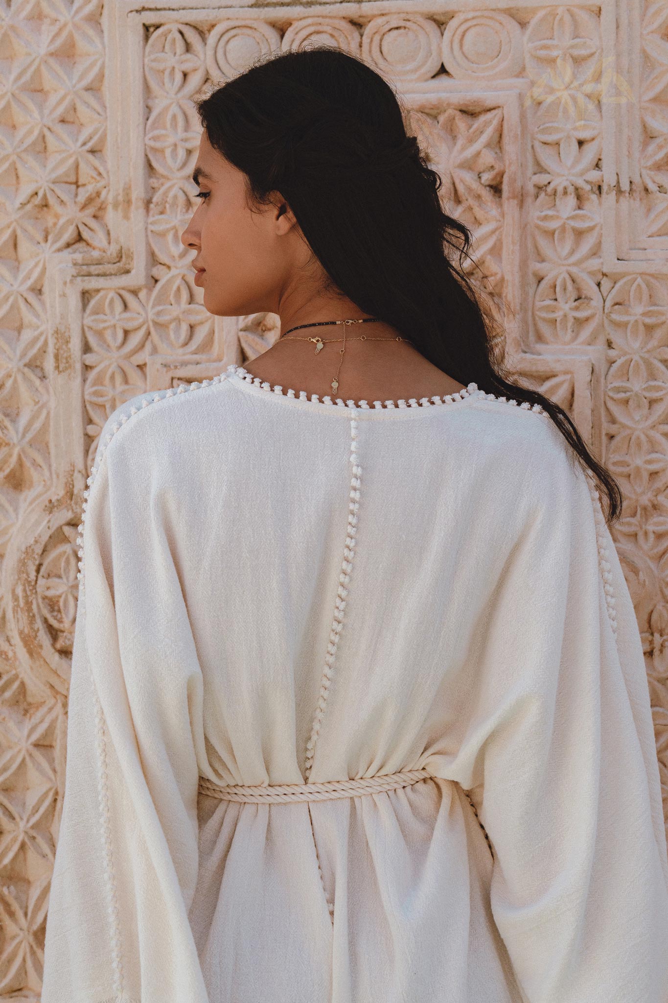 Off-White Asymmetrical Jumpsuit - Bohemian Beach Style made with Homespun Raw cotton fabric