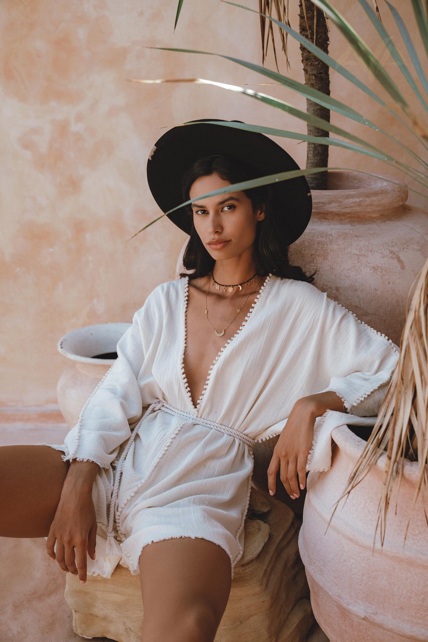 Off-White Greek Goddess Mini Jumpsuit - Bohemian Beach Romper made from handwoven Homespun Raw cotton.