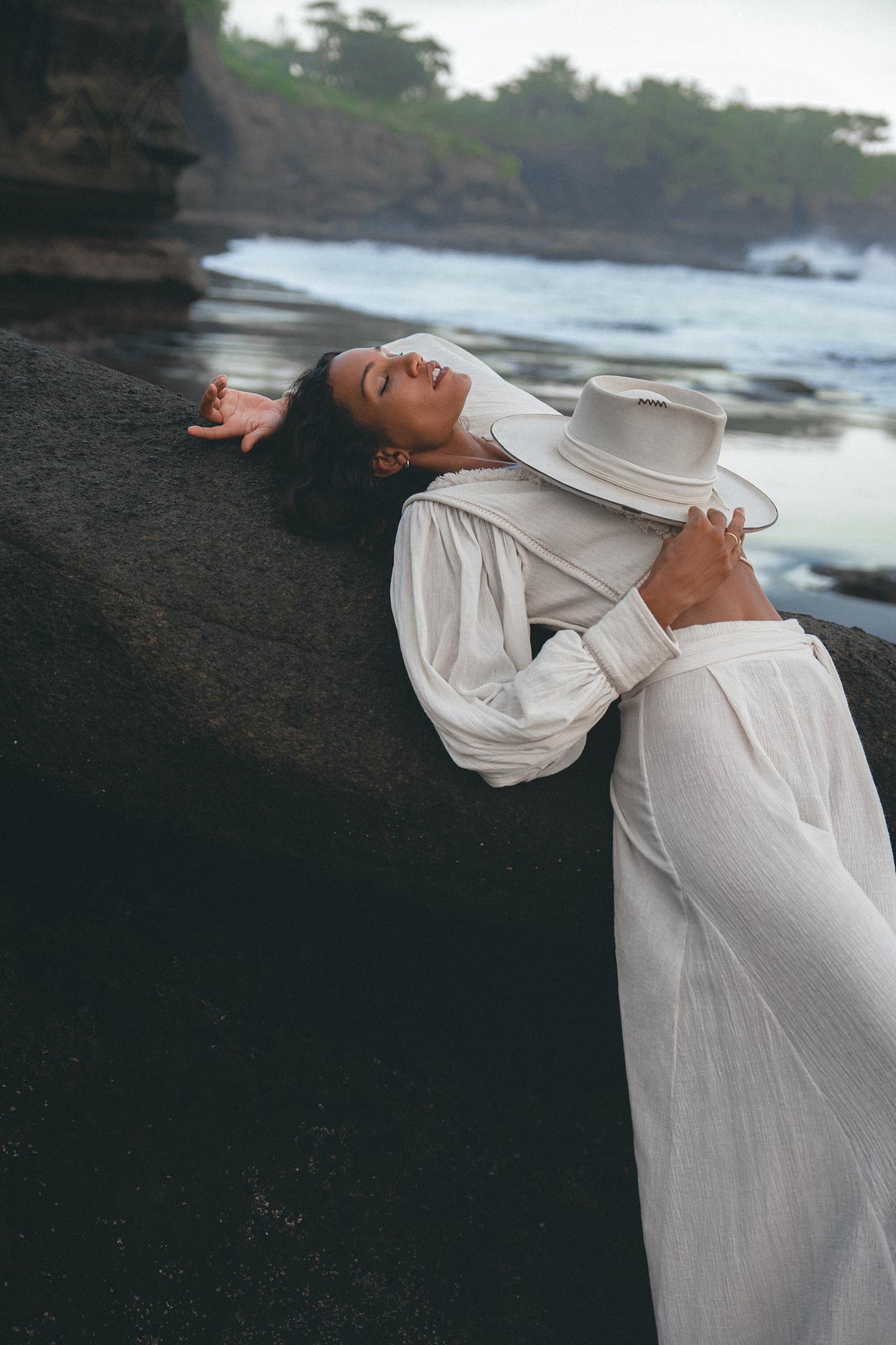 Chic off white blouse with puff sleeves, a versatile piece for any occasion