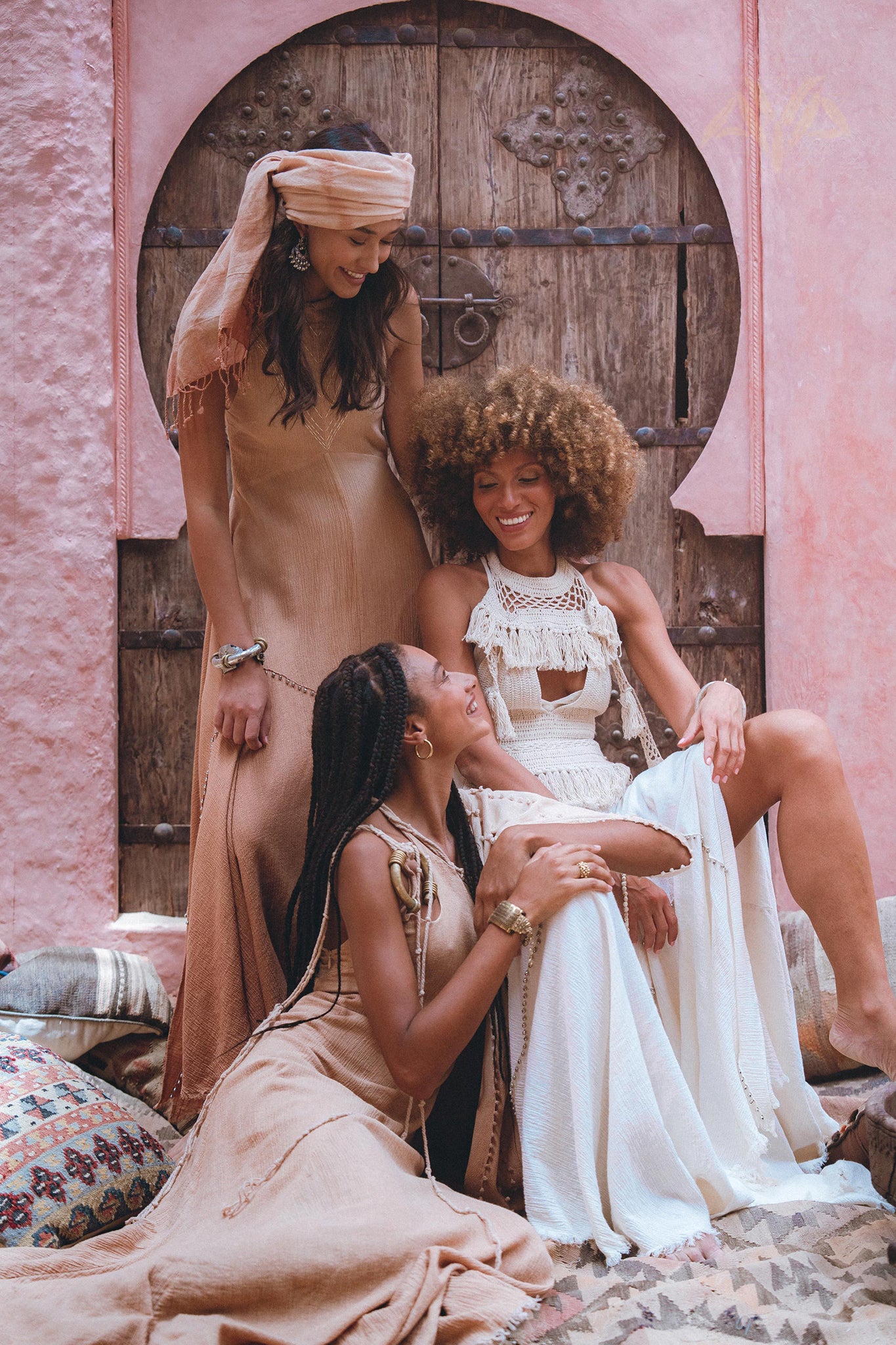 Greek Goddess Inspired Dress – Powder Pink Asymmetrical Design with Organic Botanical Dyes and Macrame Technique