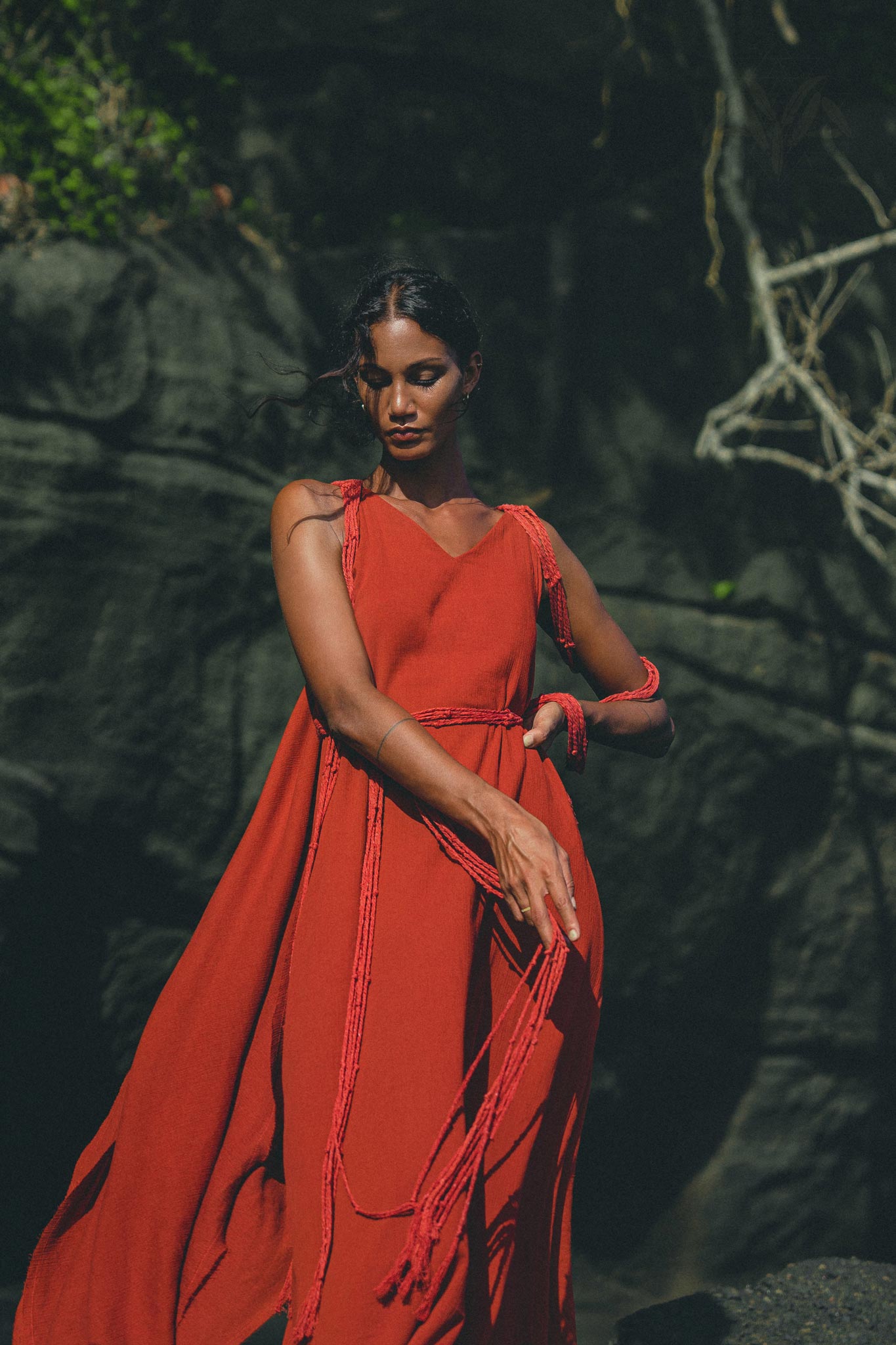 Sophisticated Wine Red Goddess Dress, perfect for a prom or formal event.