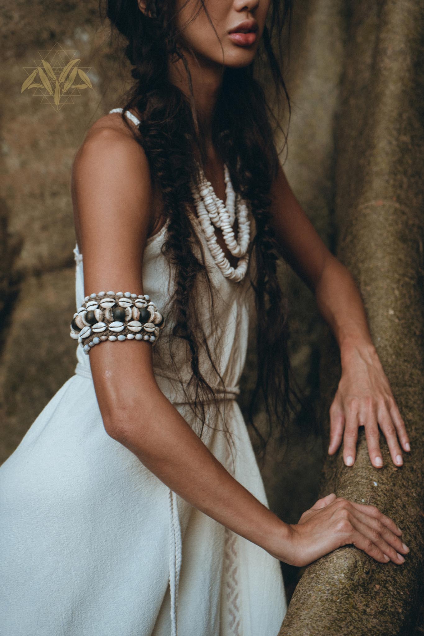 Off-White Boho Dress, Goddess Dress, Simple Wedding Dress - AYA sacred wear