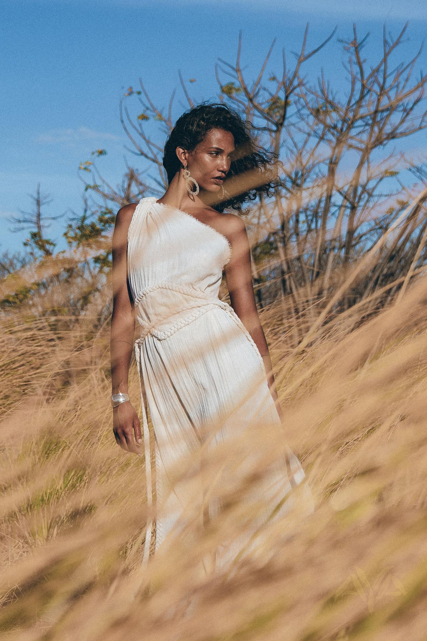 Greek Goddess Dress, Boho Dress, Organic Cotton Bridesmaid Dress, Bohemian Dress - AYA Sacred Wear