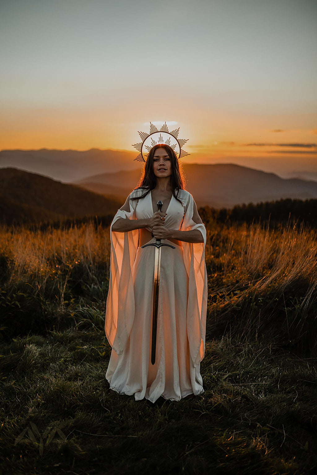 White Summer Boho Dress for Women, Organic Wedding Dress - AYA Sacred Wear