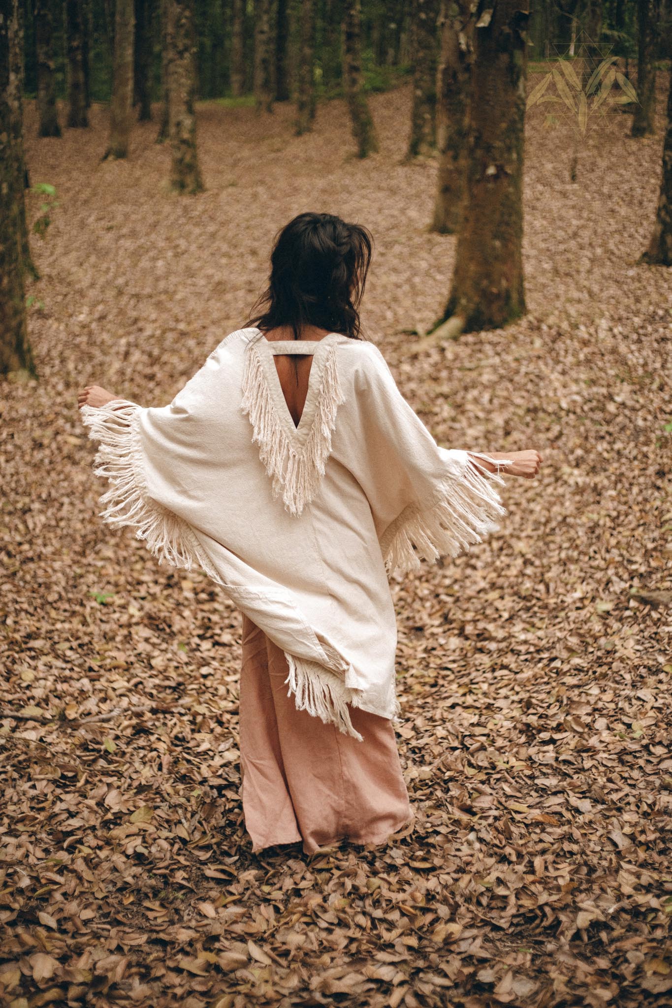Off-White Cardigan, Boho Poncho Women Fringed, Wide Sleeve Women Cardigan - AYA Sacred Wear