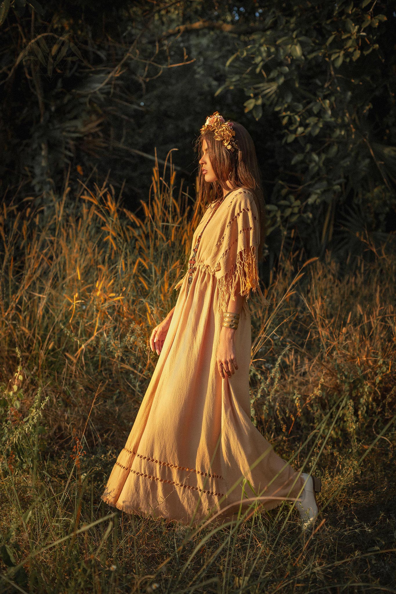 Yellow Ochre Boho Dress Plus Size Dress Women Kaftan Maxi Dress by AYA Sacred Wear