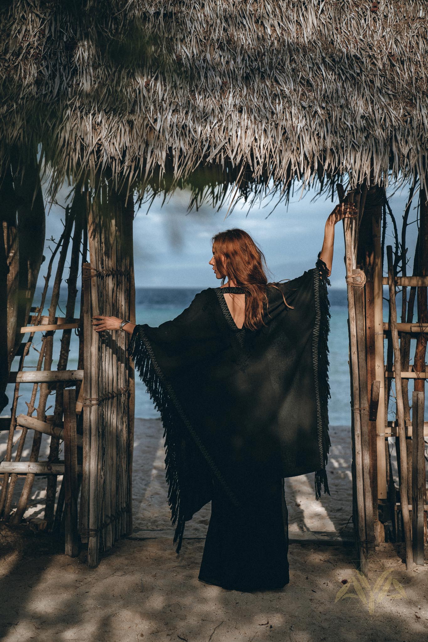 Black Boho Cardigan, Plus Size Clothing, Wide Sleeve Women Cardigan - AYA Sacred Wear