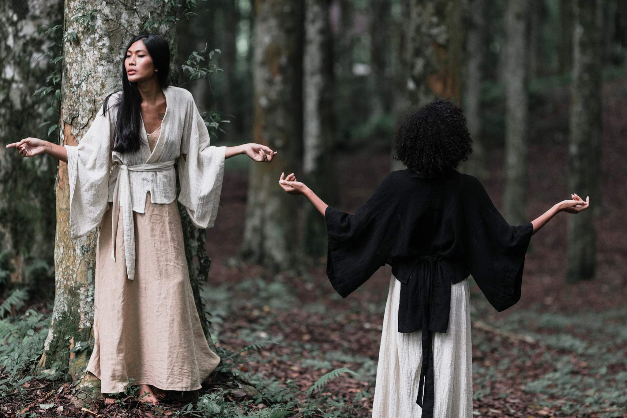 Black Boho Top, Black Kimono Cover-up Tunic - AYA Sacred Wear