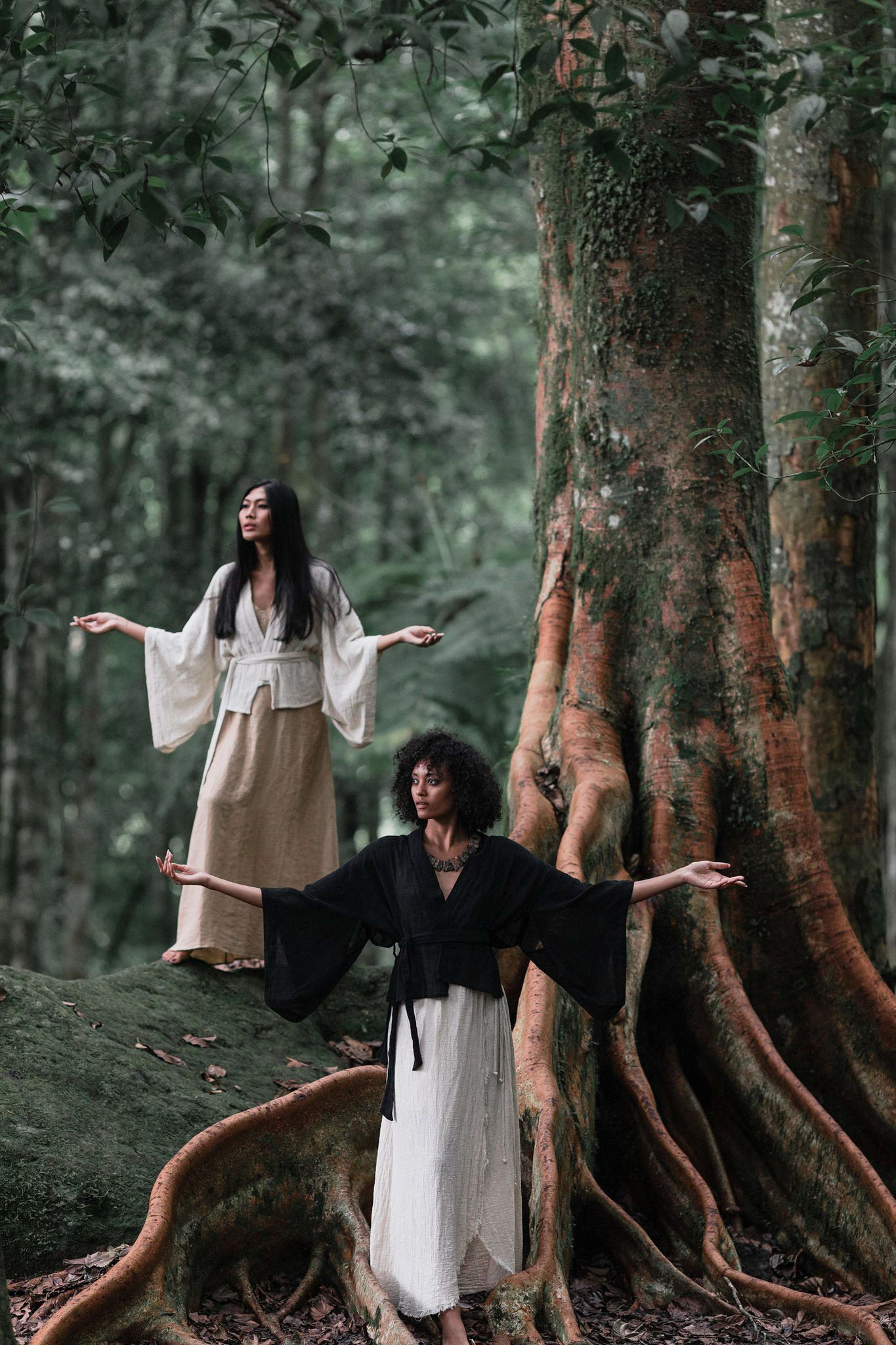 Black Boho Top, Black Kimono Cover-up Tunic - AYA Sacred Wear