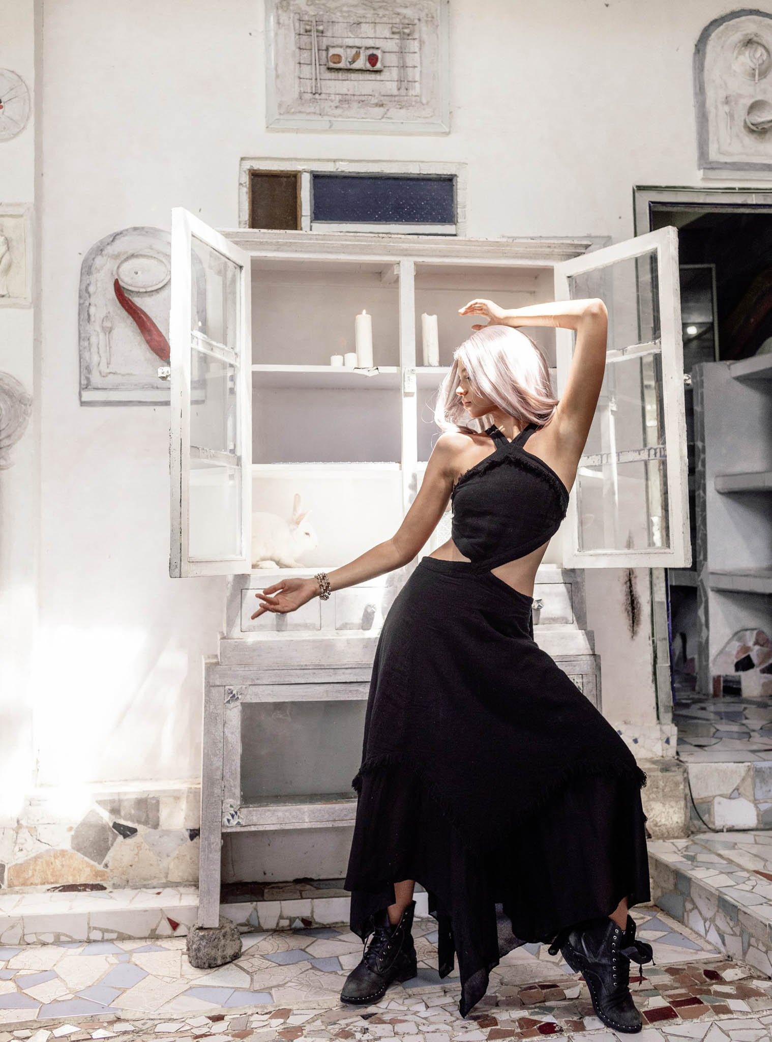 Black Cotton Boho Organic Cotton Dress - AYA Sacred Wear