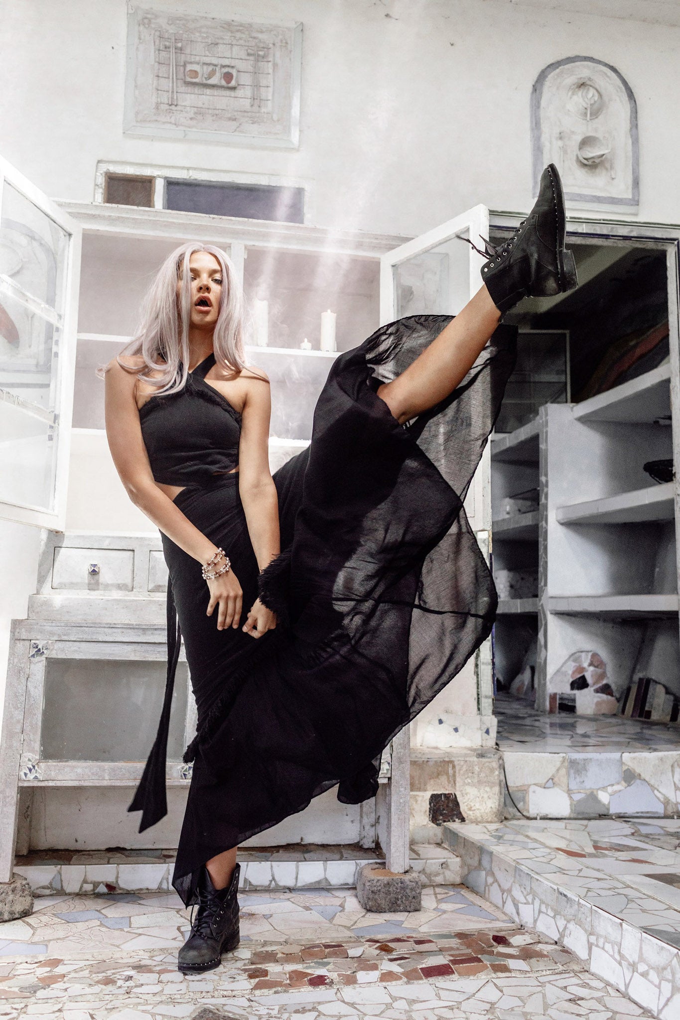 Black Cotton Boho Organic Cotton Dress - AYA Sacred Wear