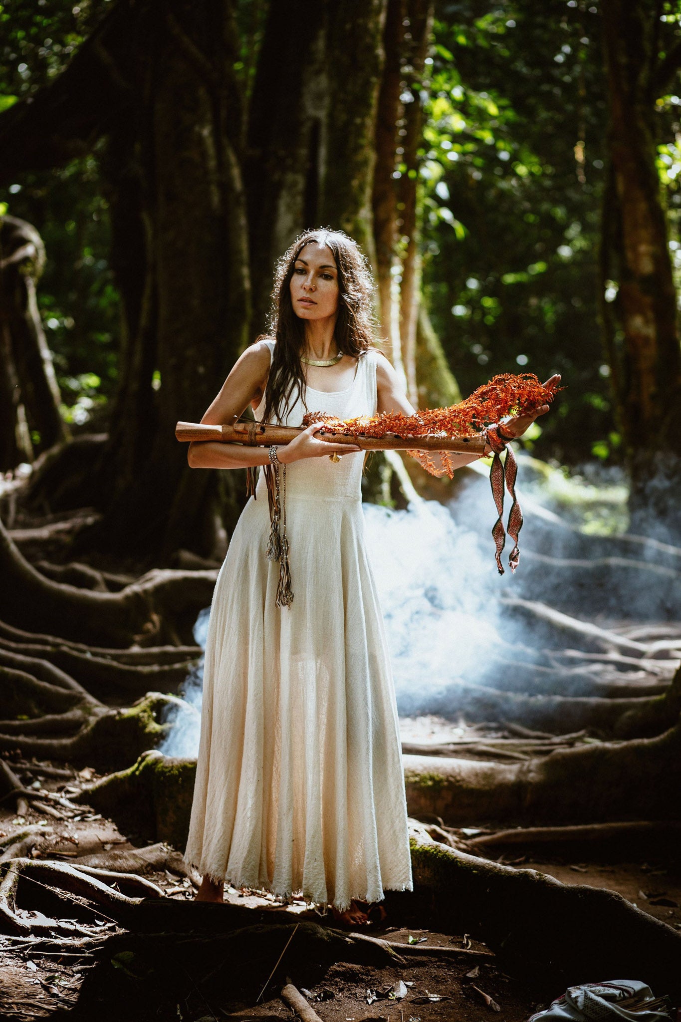 Bohemian Boho Wedding Dress Organic Cotton - AYA Sacred Wear