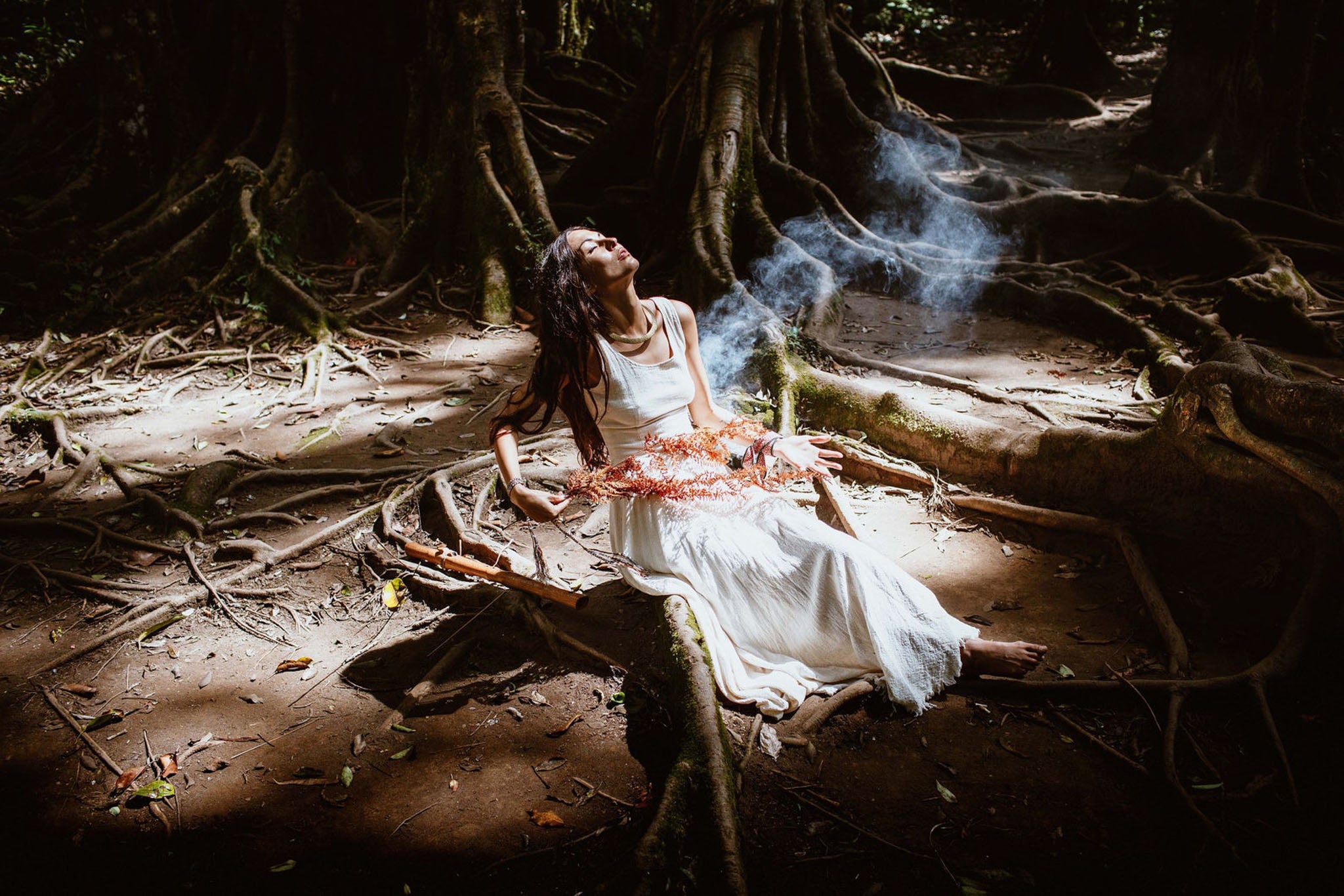 Bohemian Boho Wedding Dress Organic Cotton - AYA Sacred Wear