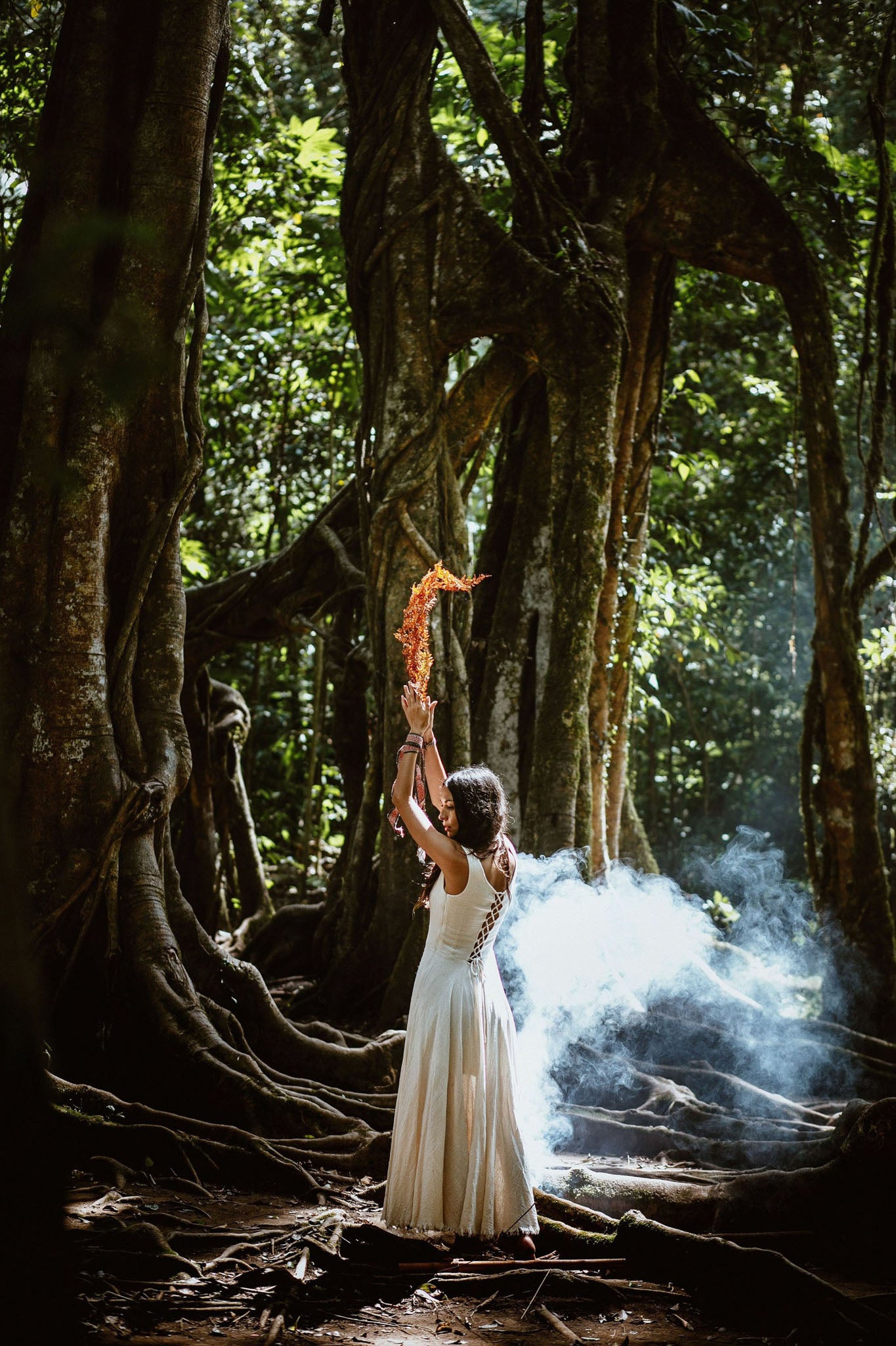 Bohemian Boho Wedding Dress Organic Cotton - AYA Sacred Wear