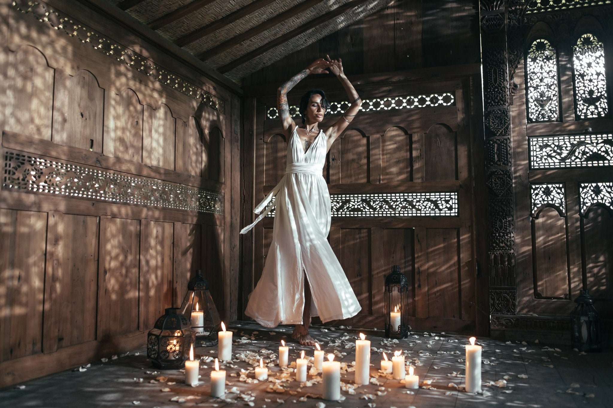 Boho Wedding Dress, Bohemian Goddess Dress Long - AYA Sacred Wear