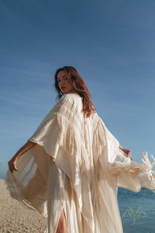 Bridal Boho Cape Poncho Hand-loomed - AYA sacred wear