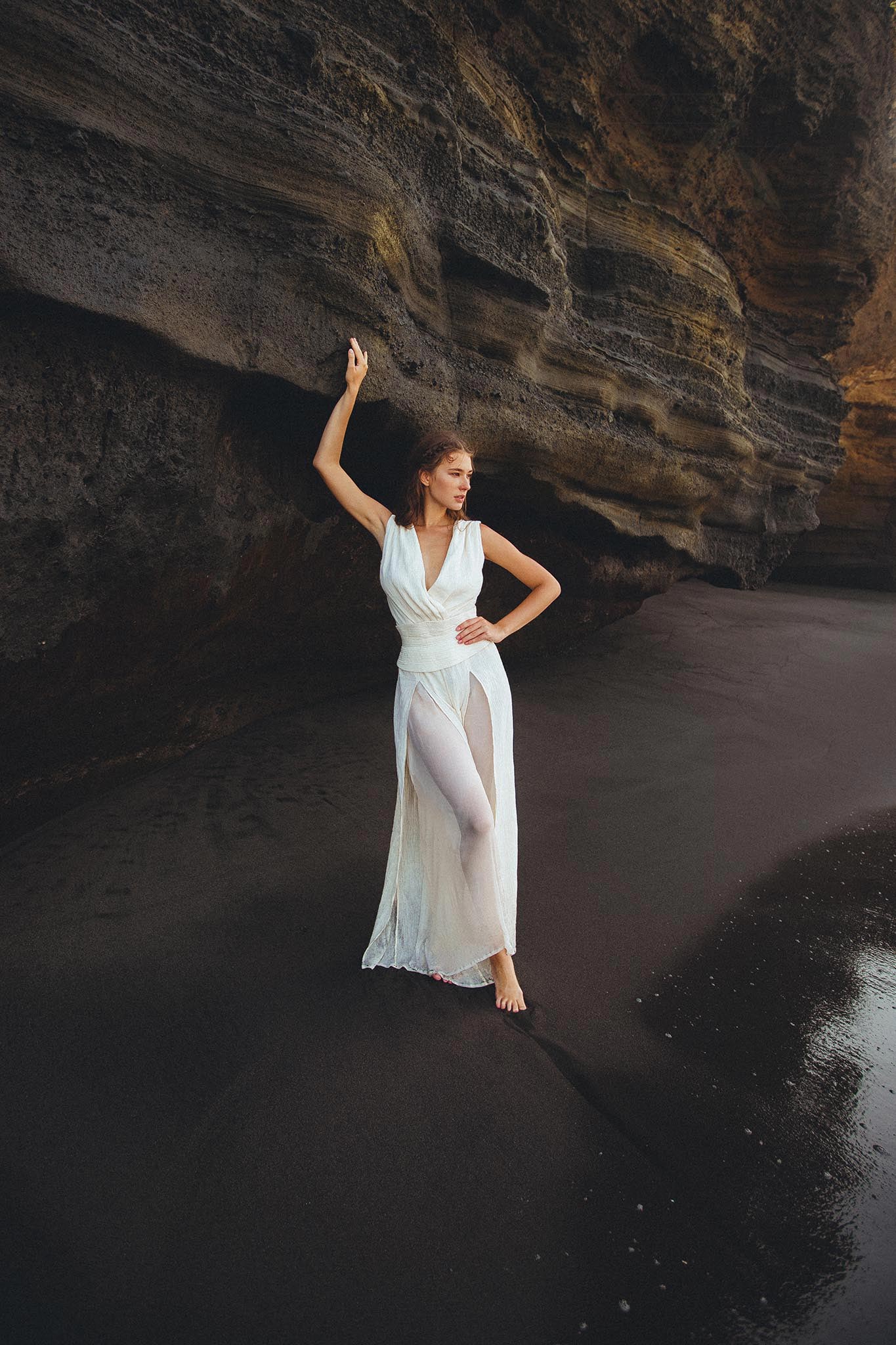 This romper is perfect for any woman who wants to feel stylish and comfortable at the same time. The peace silk and cotton material is light and airy, making it perfect for warm weather.