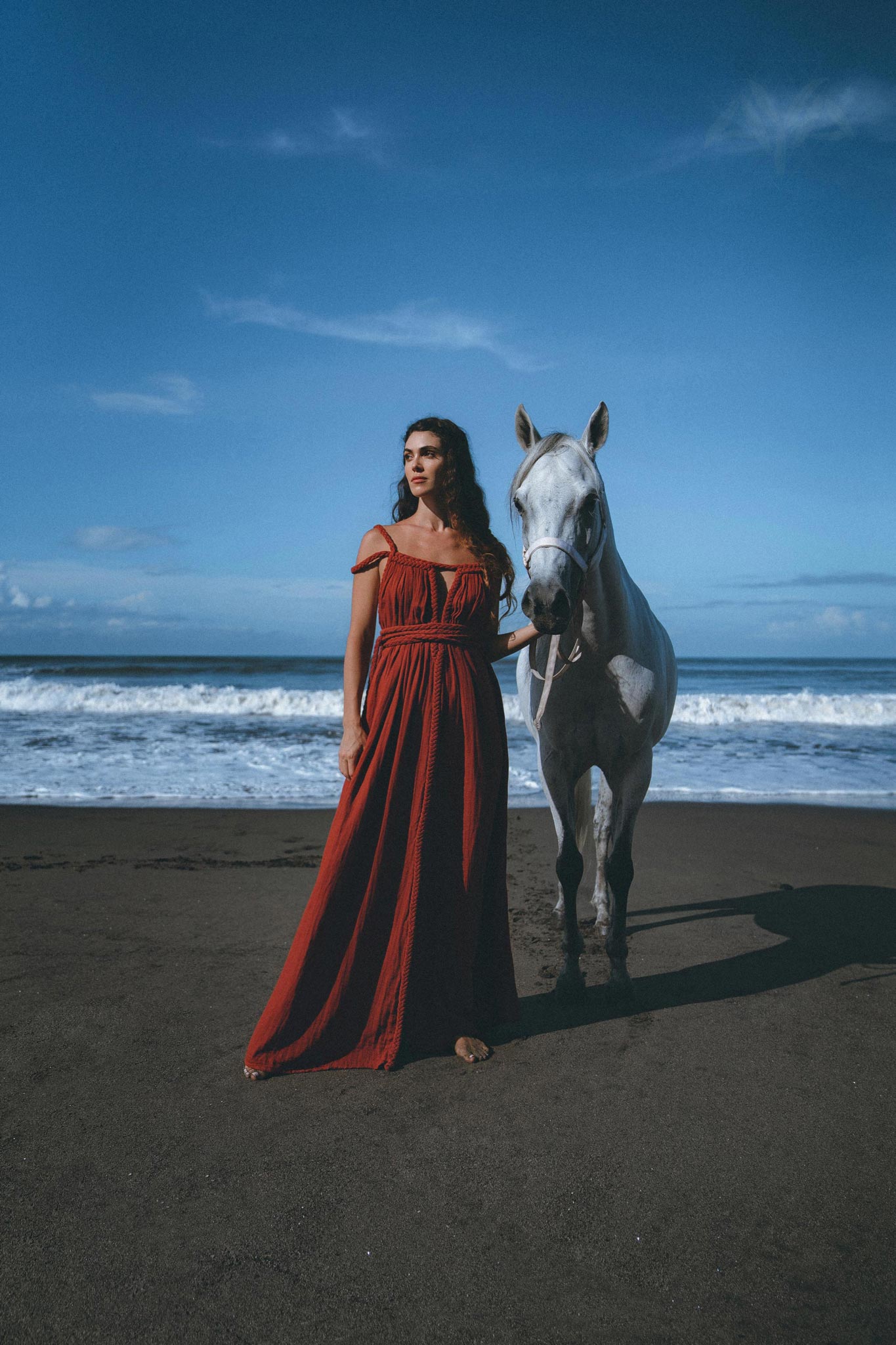 Red Greek Goddess Prom Boho Dress by AYA Sacred Wear