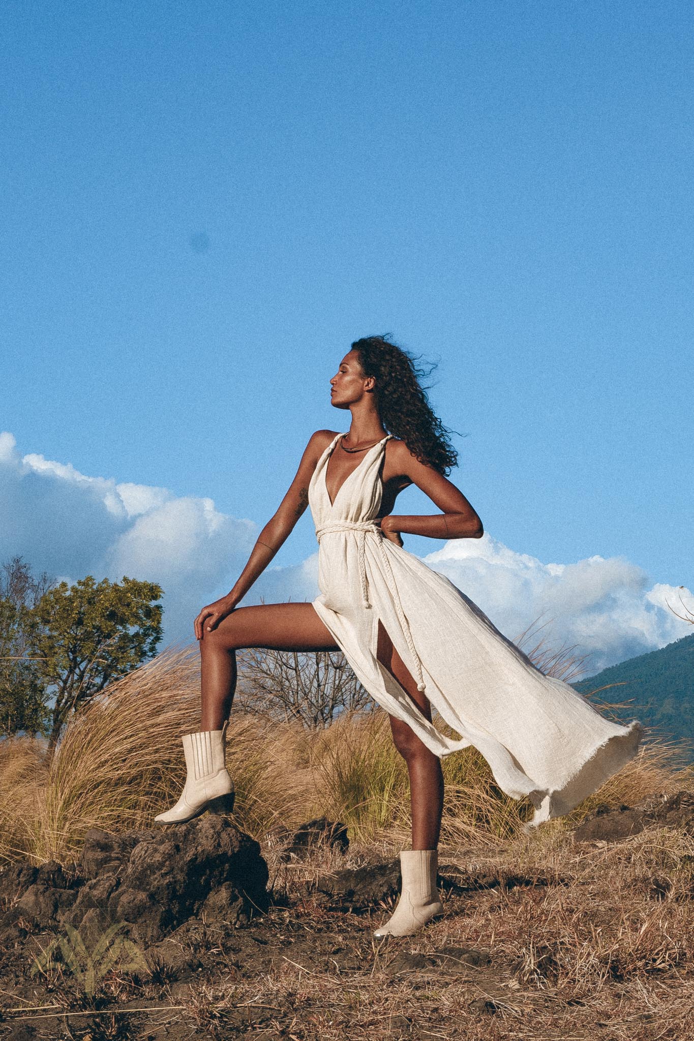 Greek Goddess Dress, Simple Wedding Dress, Organic Cotton Bridesmaid Dress - AYA sacred wear