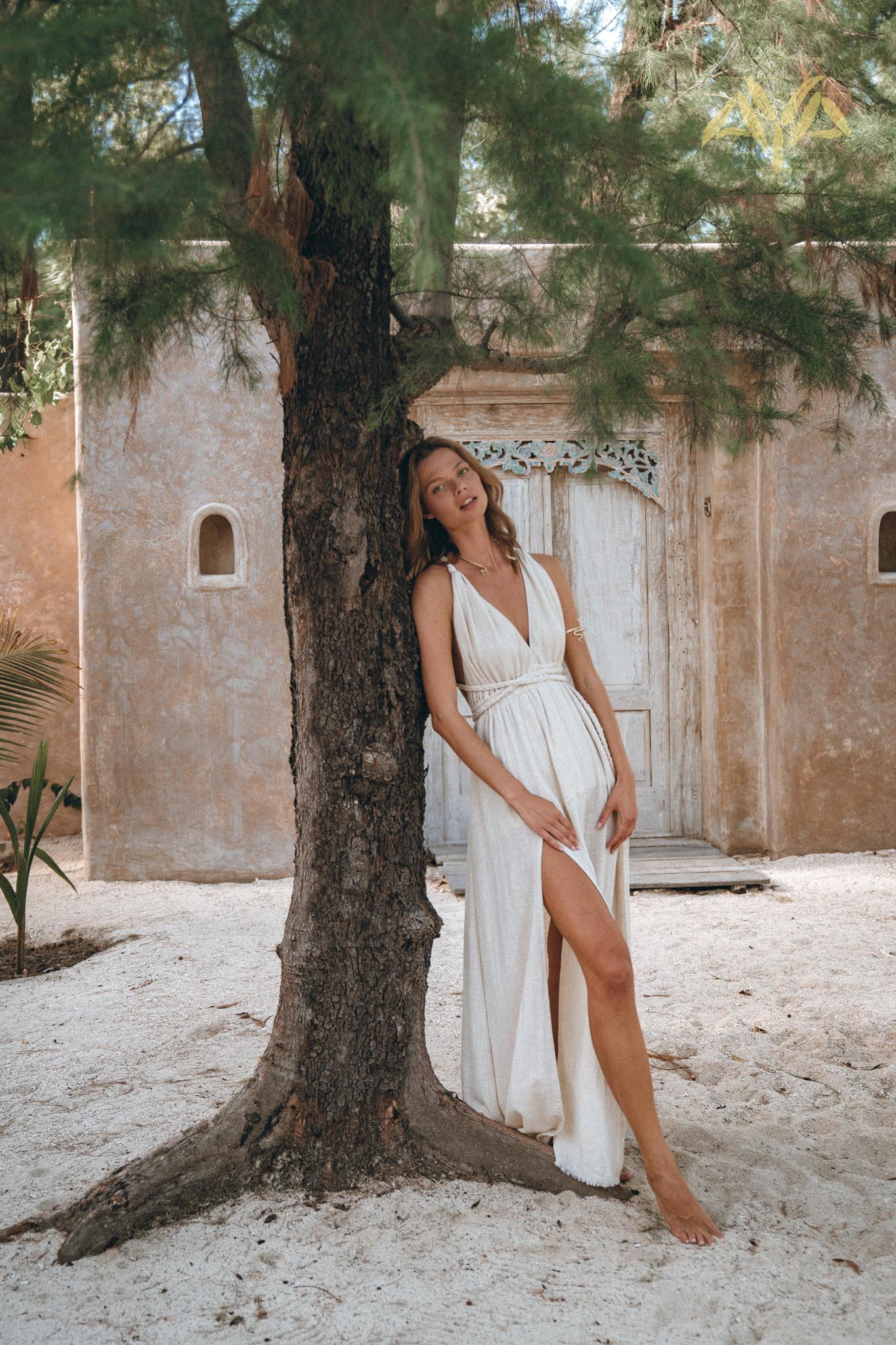 Greek Goddess Dress, Simple Wedding Dress, Organic Cotton Bridesmaid Dress - AYA sacred wear