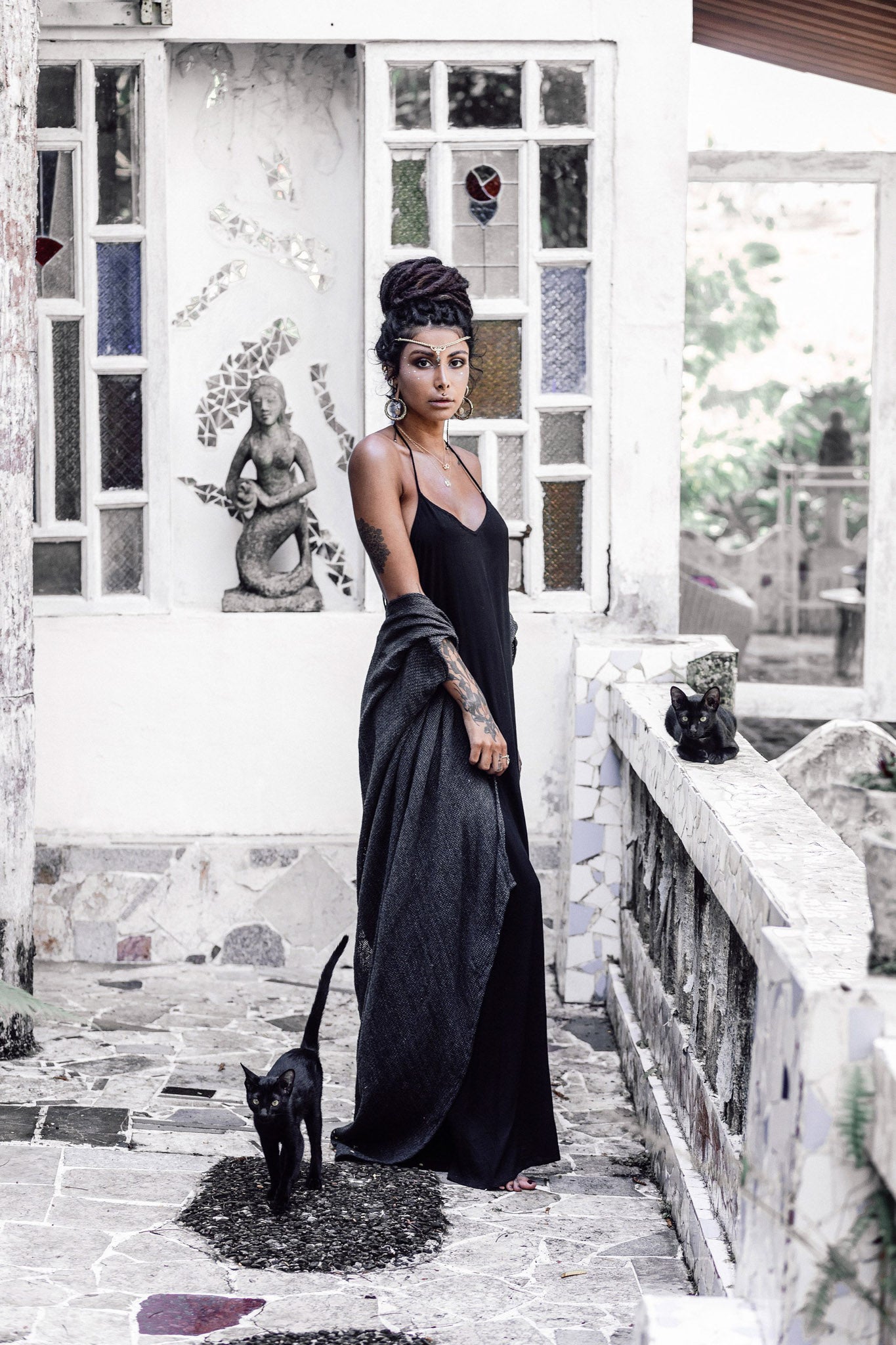 Grey Boho Kimono Cover Up, Boho Bamboo Mantle - AYA Sacred Wear