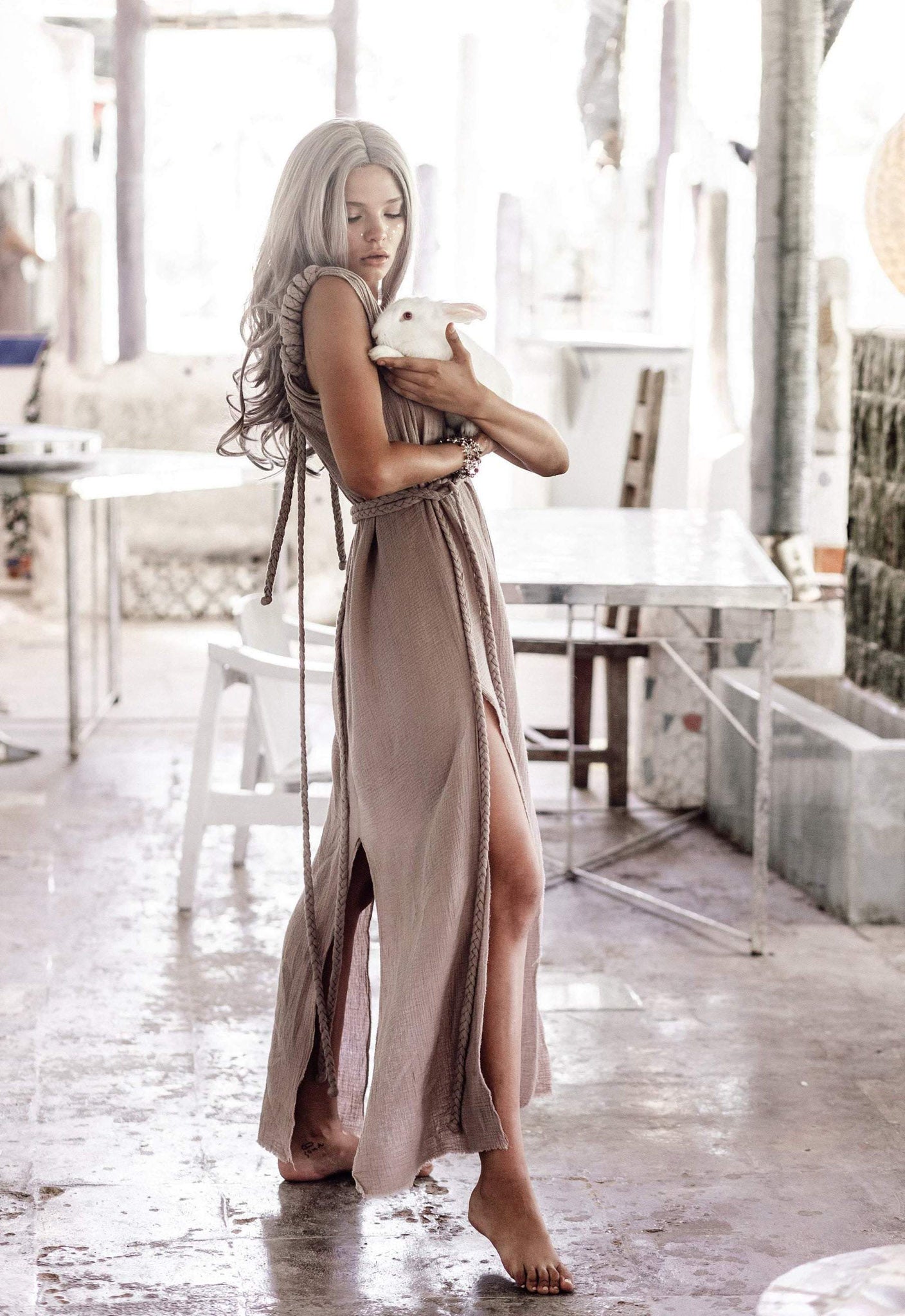 Grey Nomad Spirit Dress (Adjustable size, multiway dress) - AYA Sacred Wear