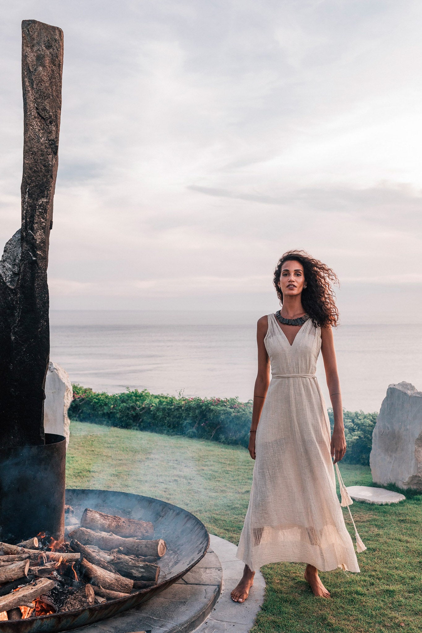 Organic Hand Loomed Boho Simple Wedding Dress - AYA Sacred Wear