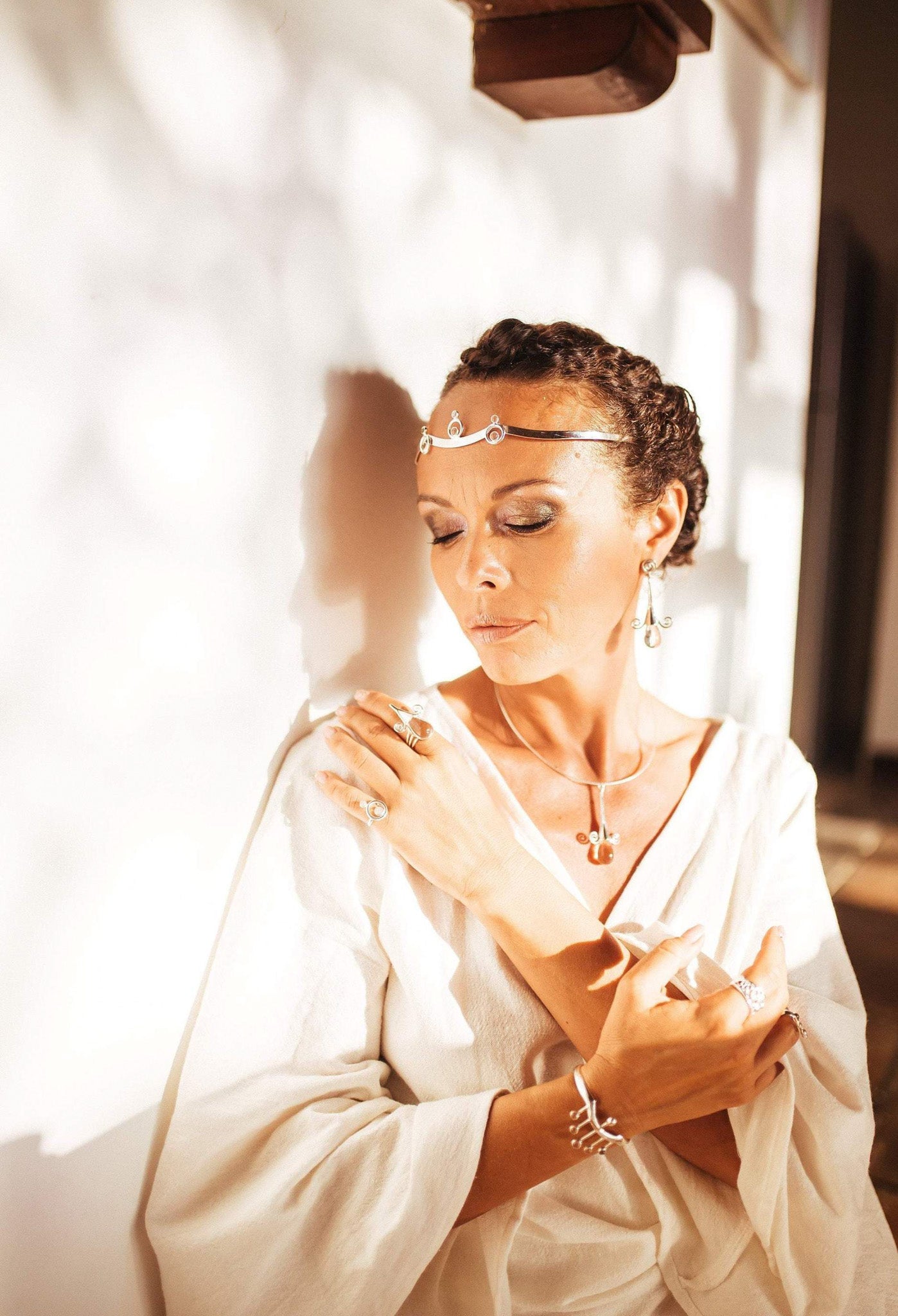White Cotton Kimono Tunic Wrap - AYA Sacred Wear