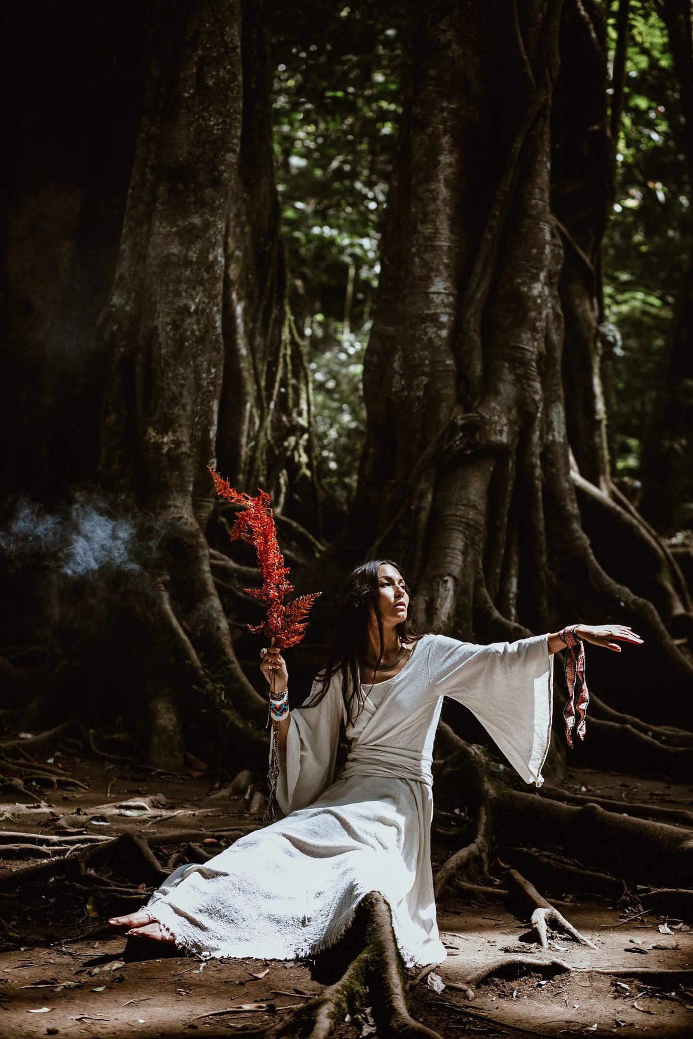 White Cotton Kimono Tunic Wrap - AYA Sacred Wear