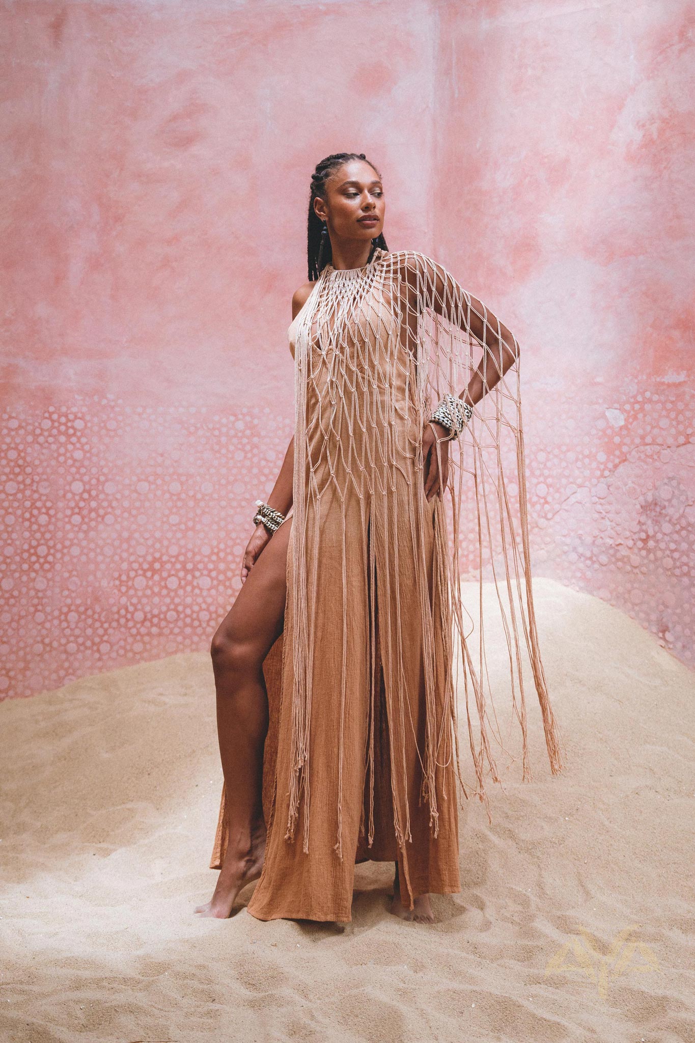Stay fashionable and comfortable this summer with Aya Sacred Wear's Powder Pink Summer Cover Up