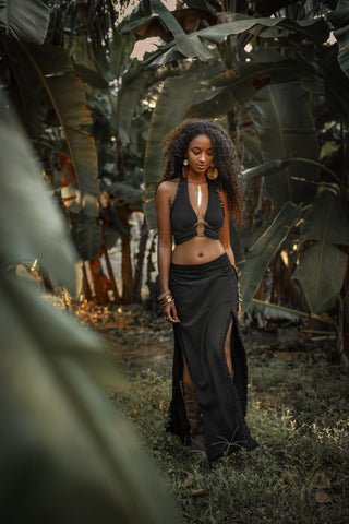 Wrap Maxi Skirt Handmade Boho Long Skirt Long Cotton Skirt by AYA Sacred Wear