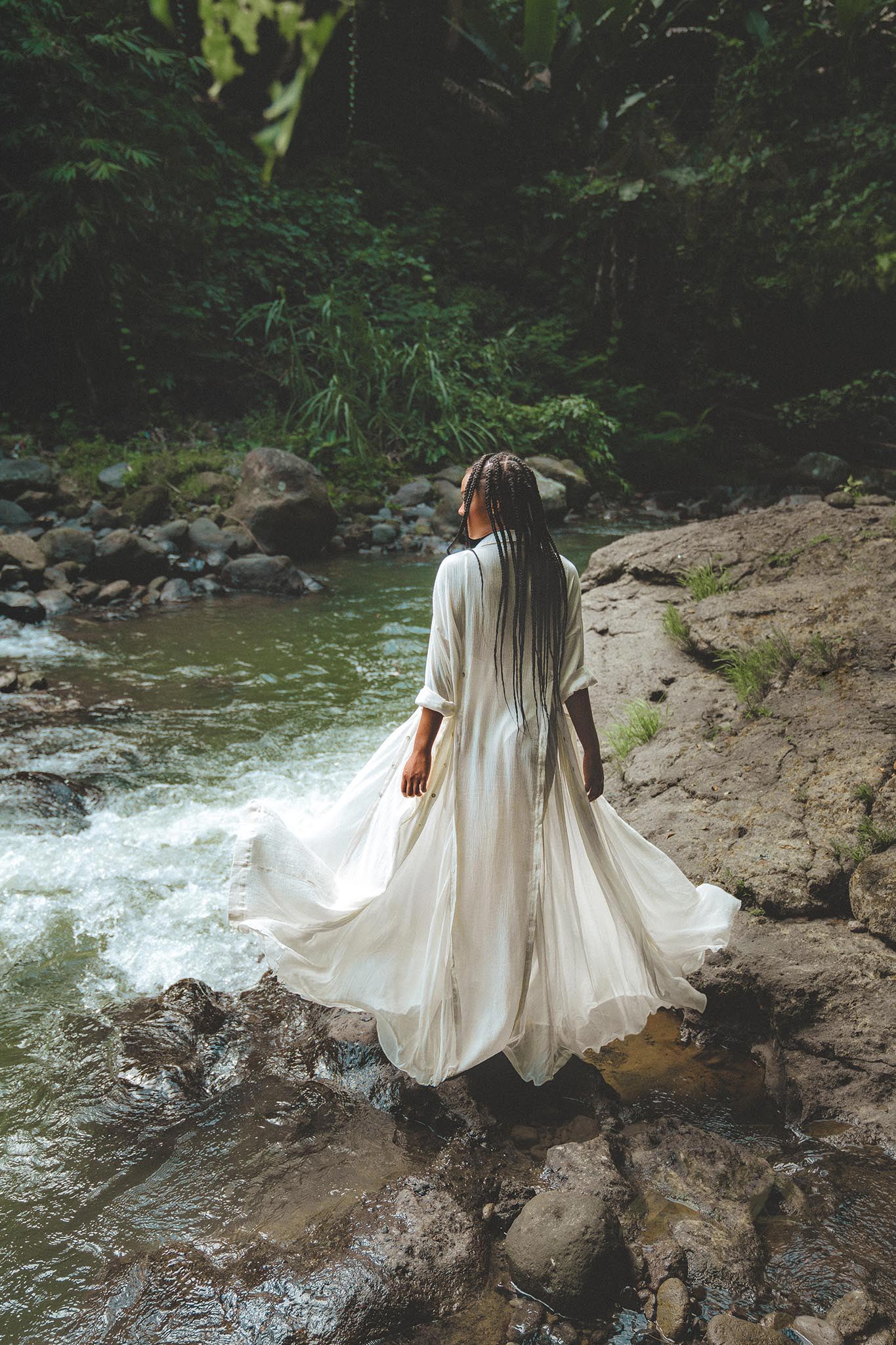 Feel beautiful and special in Aya Sacred Wear's Off White Light Cotton Dress.