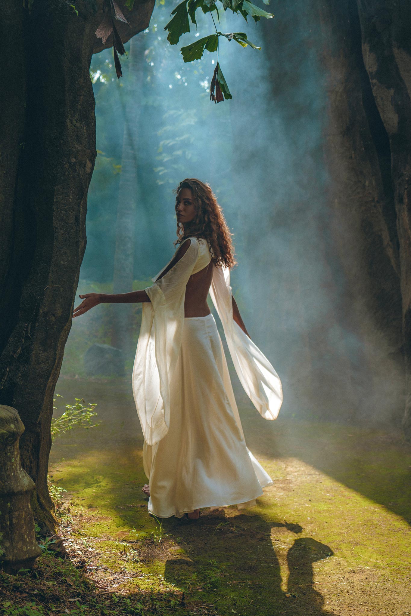 White Summer Boho Dress for Women, Organic Wedding Dress - AYA Sacred Wear