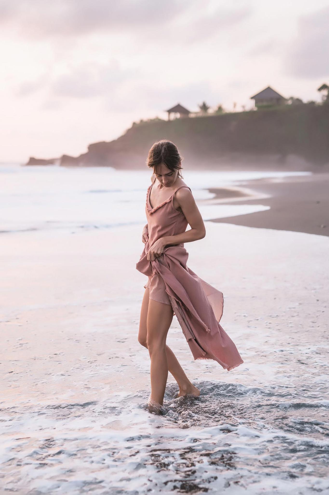 Rose Bridesmaid Dress, Midi Pink Casual Dress - AYA Sacred Wear