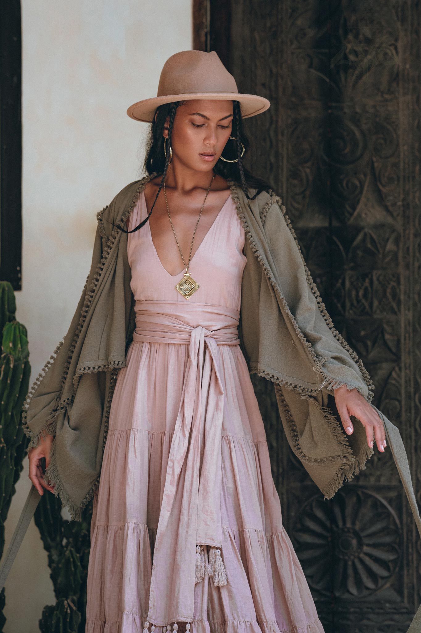 Boho Kimono Top, Organic Goddess Top, Wide Sleeve Wrap Top - AYA Sacred Wear