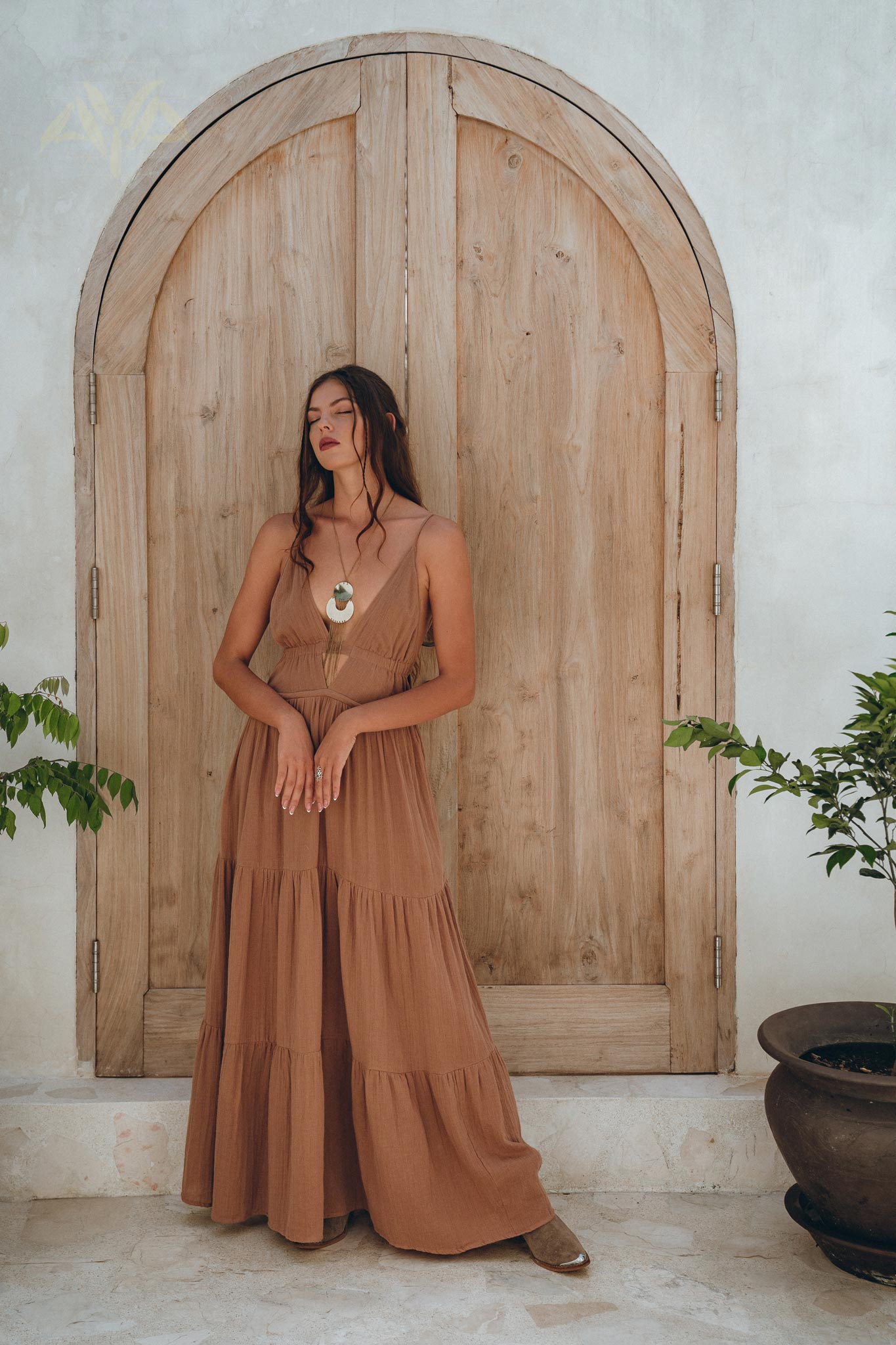 Latte Multiway Dress, Beach Adjustable Dress, Boho Sleeveless Dress - AYA Sacred Wear