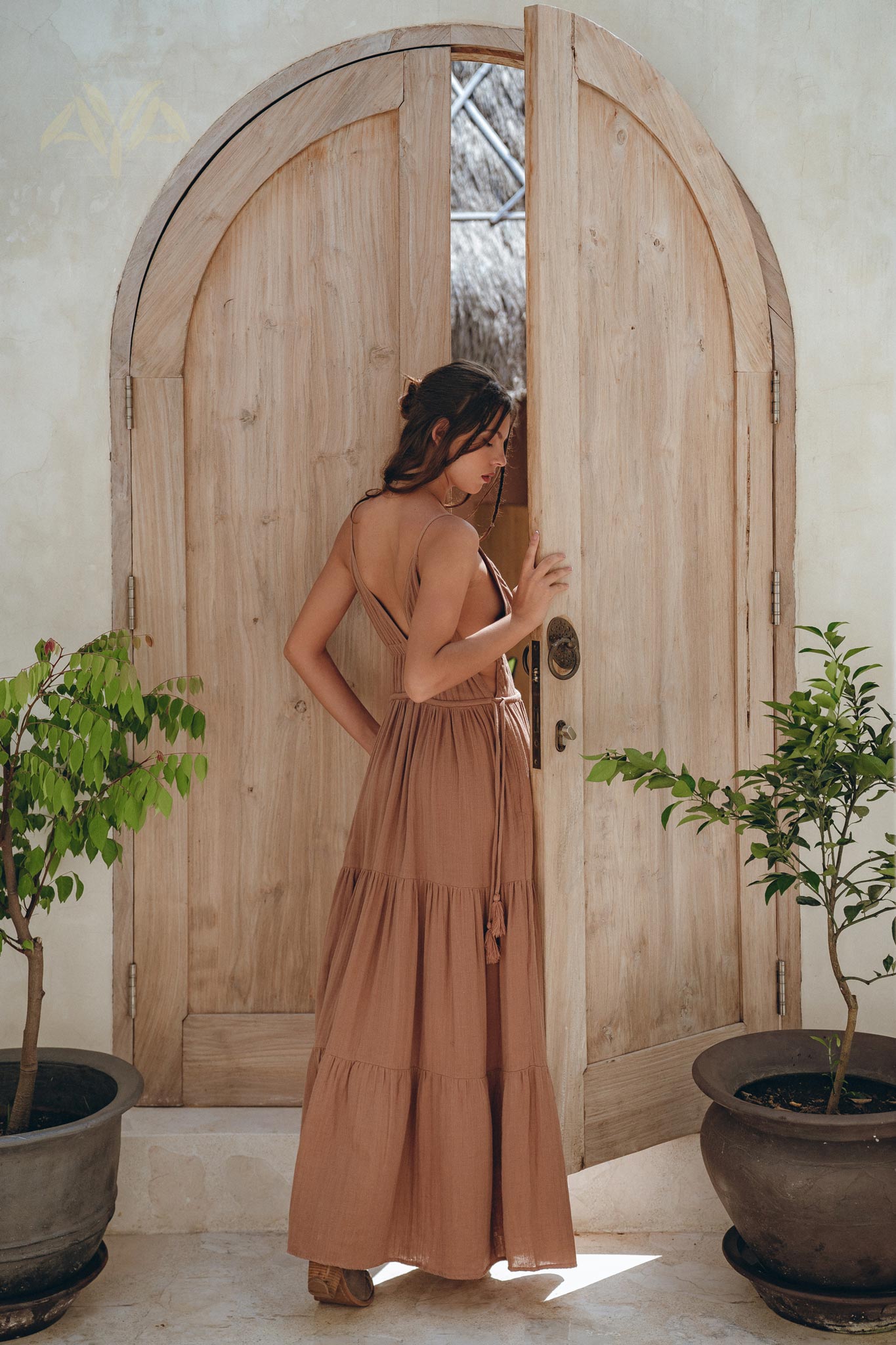 Latte Multiway Dress, Beach Adjustable Dress, Boho Sleeveless Dress - AYA Sacred Wear