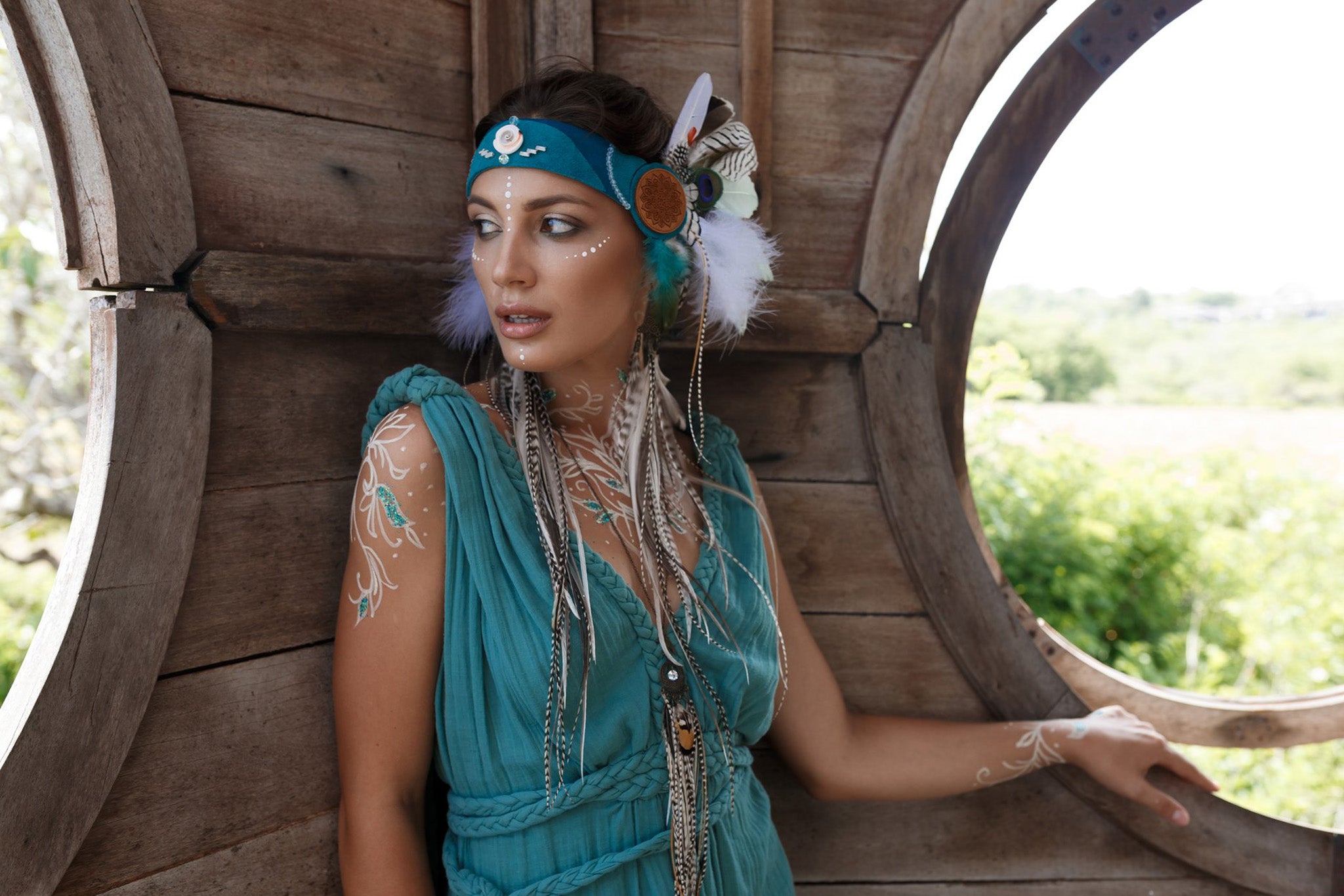 Turquoise Nomad Spirit Dress (Adjustable size, multiway dress) - AYA Sacred Wear  
