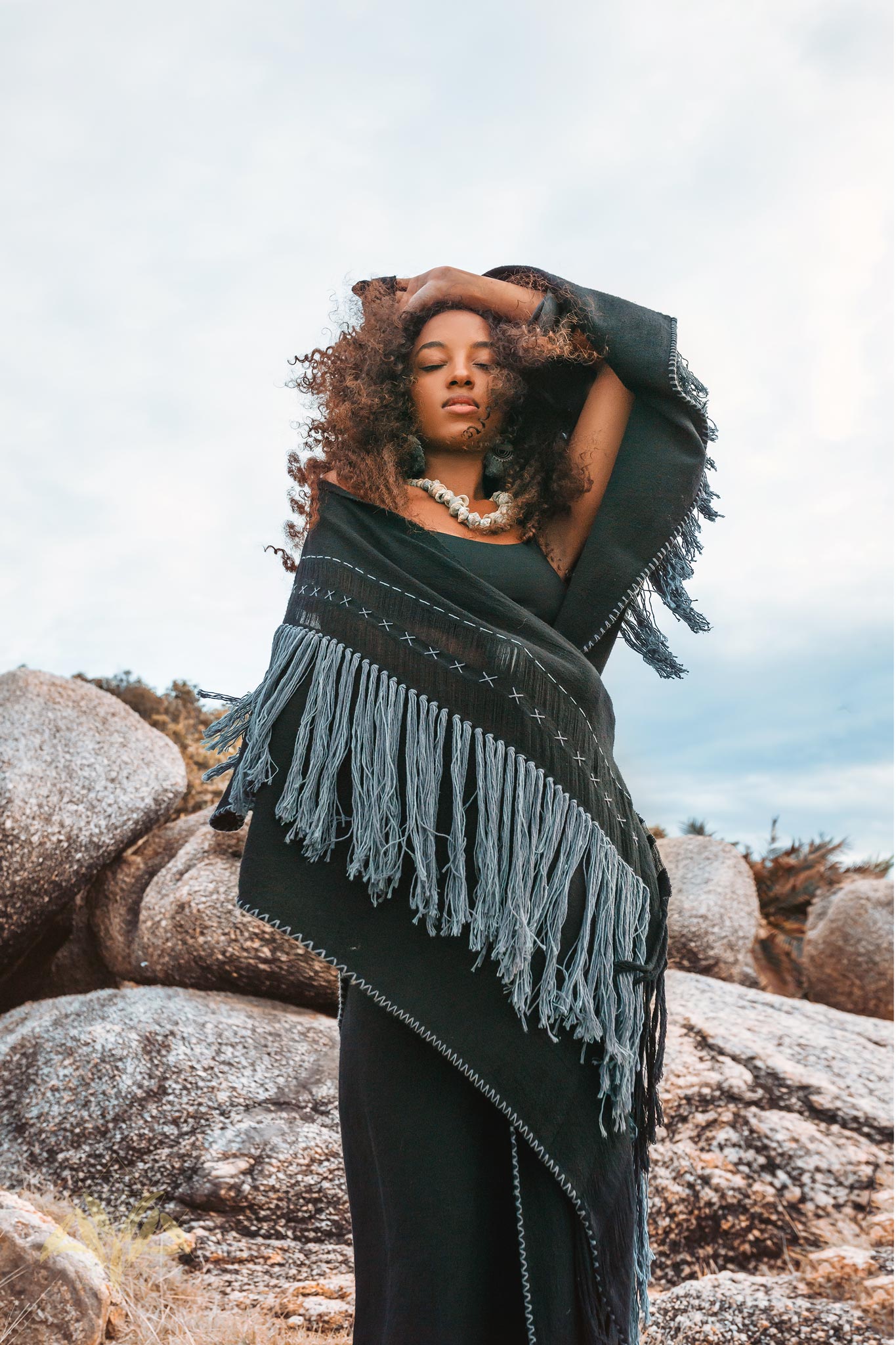 Black Poncho, Bohemian Poncho, Plus Size Clothing - AYA Sacred Wear