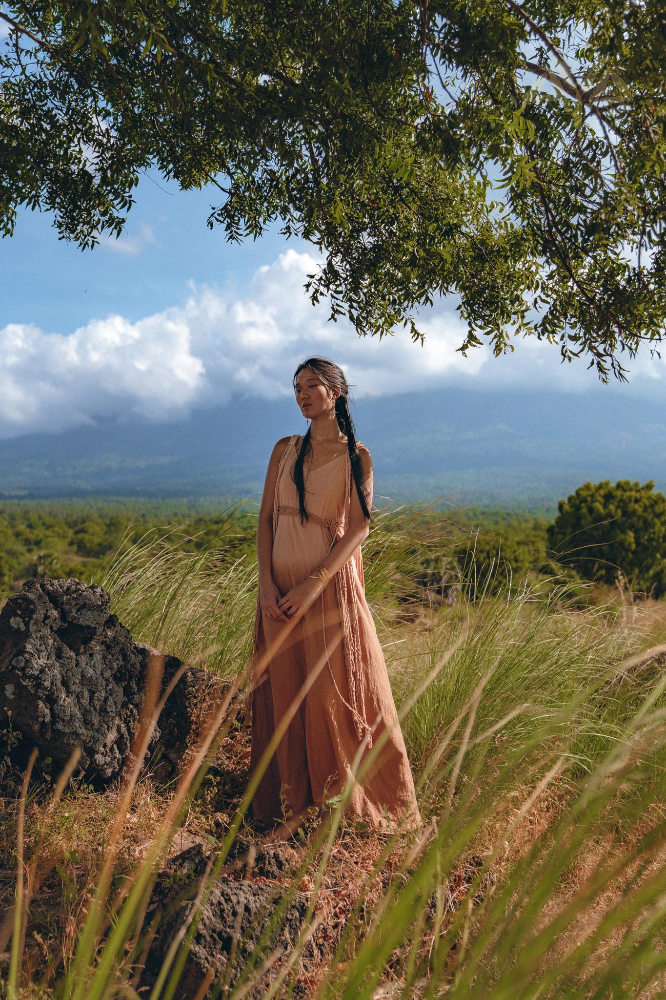 Boho Macrame Bridesmaid Dress • Dusty Pink Multiway Dress • Goddess Dress - AYA Sacred Wear