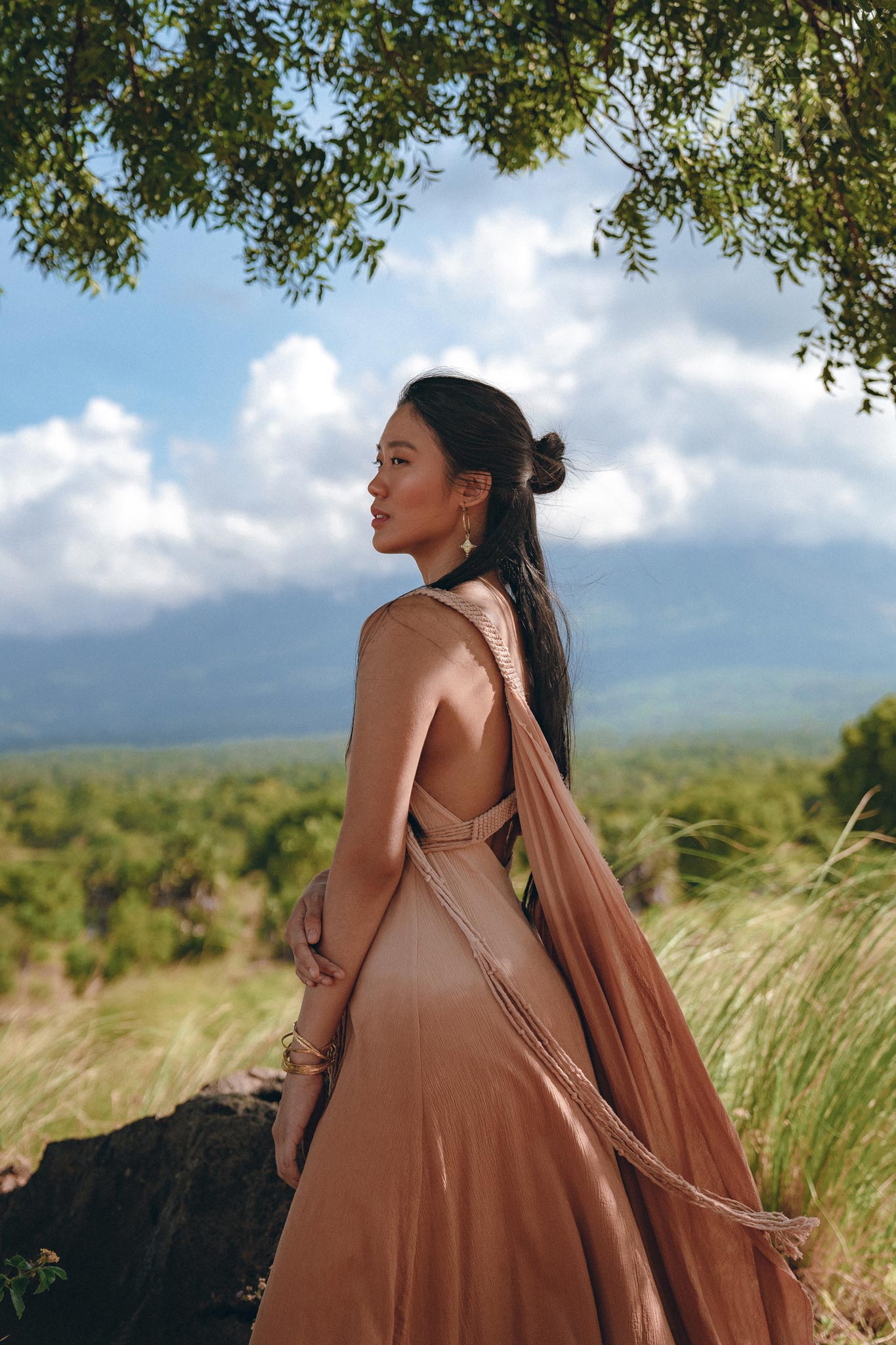 Boho Macrame Bridesmaid Dress • Dusty Pink Multiway Dress • Goddess Dress - AYA Sacred Wear