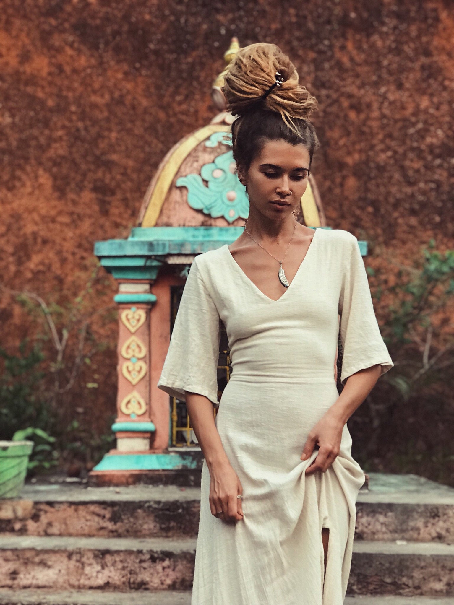 Boho Simple Wedding Dress "Cristal de Floresta" - AYA Sacred Wear