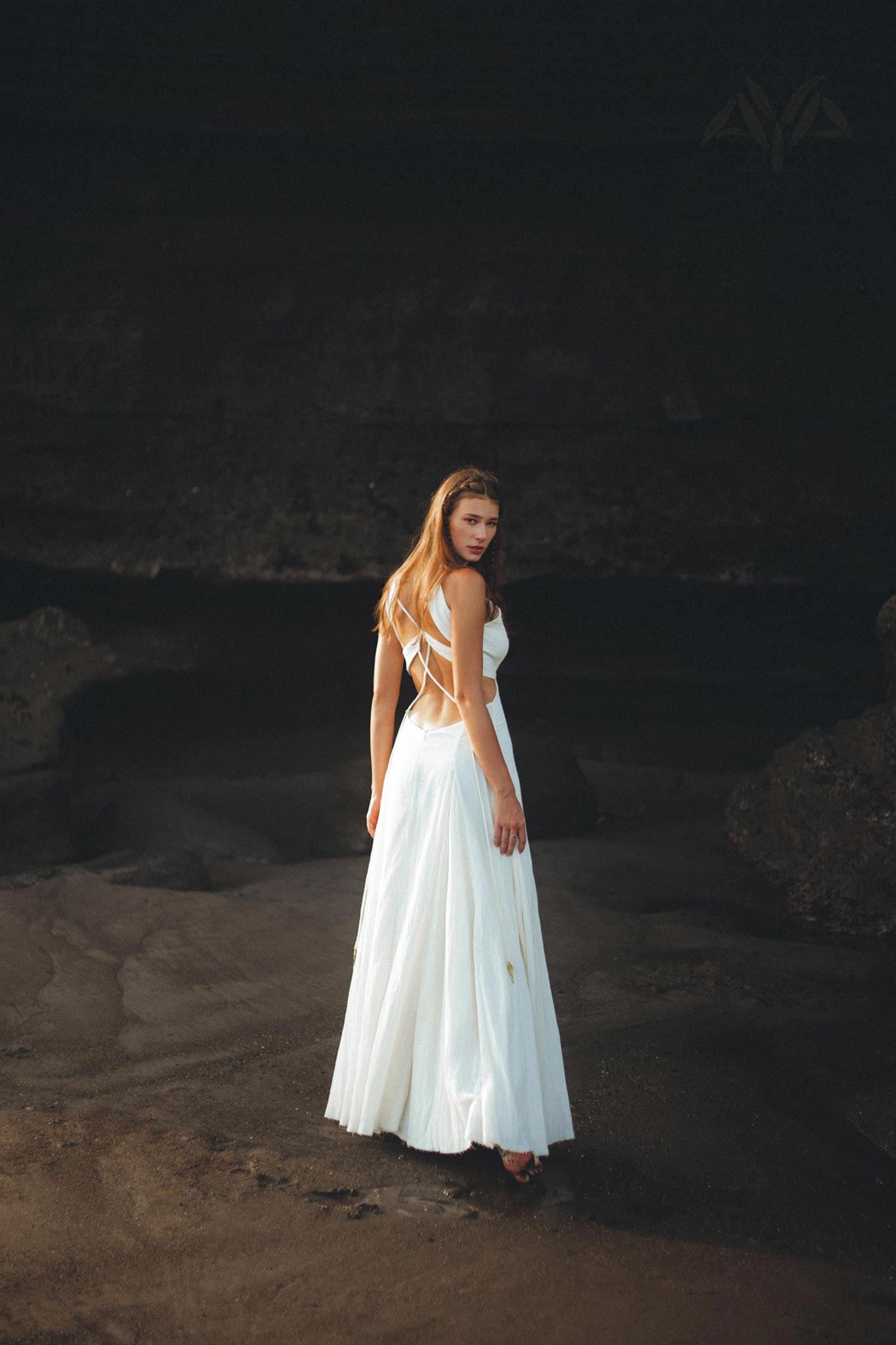 Enhance Your Bridal Look with Aya Sacred Wear's Off-White Light Cotton and Silk Formal Dress