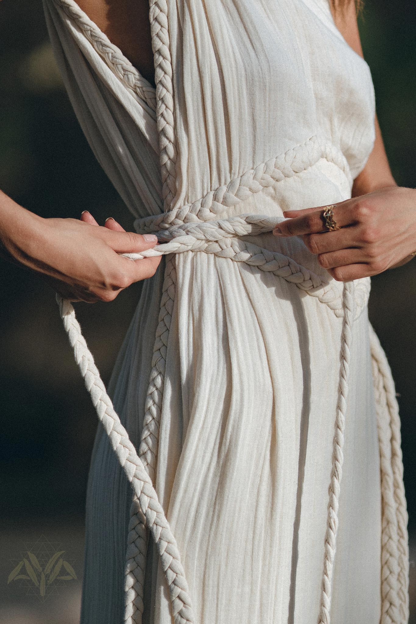 Greek Goddess Dress, Boho Dress, Organic Cotton Bridesmaid Dress, Bohemian Dress - AYA Sacred Wear