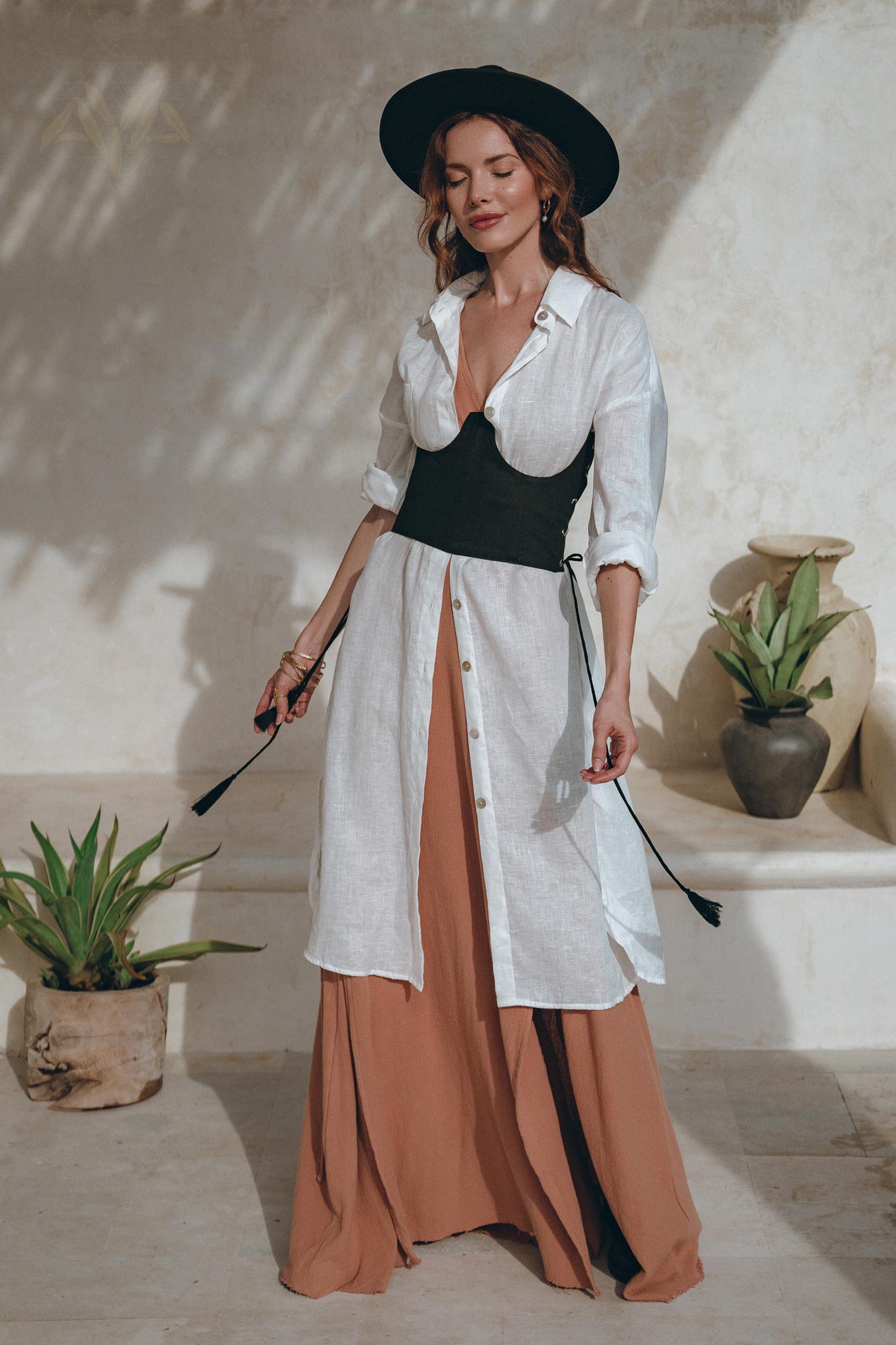 Oversized Shirt Women, Loose Fit Linen Shirt, Long Sleeve Shirt Dress - AYA Sacred Wear