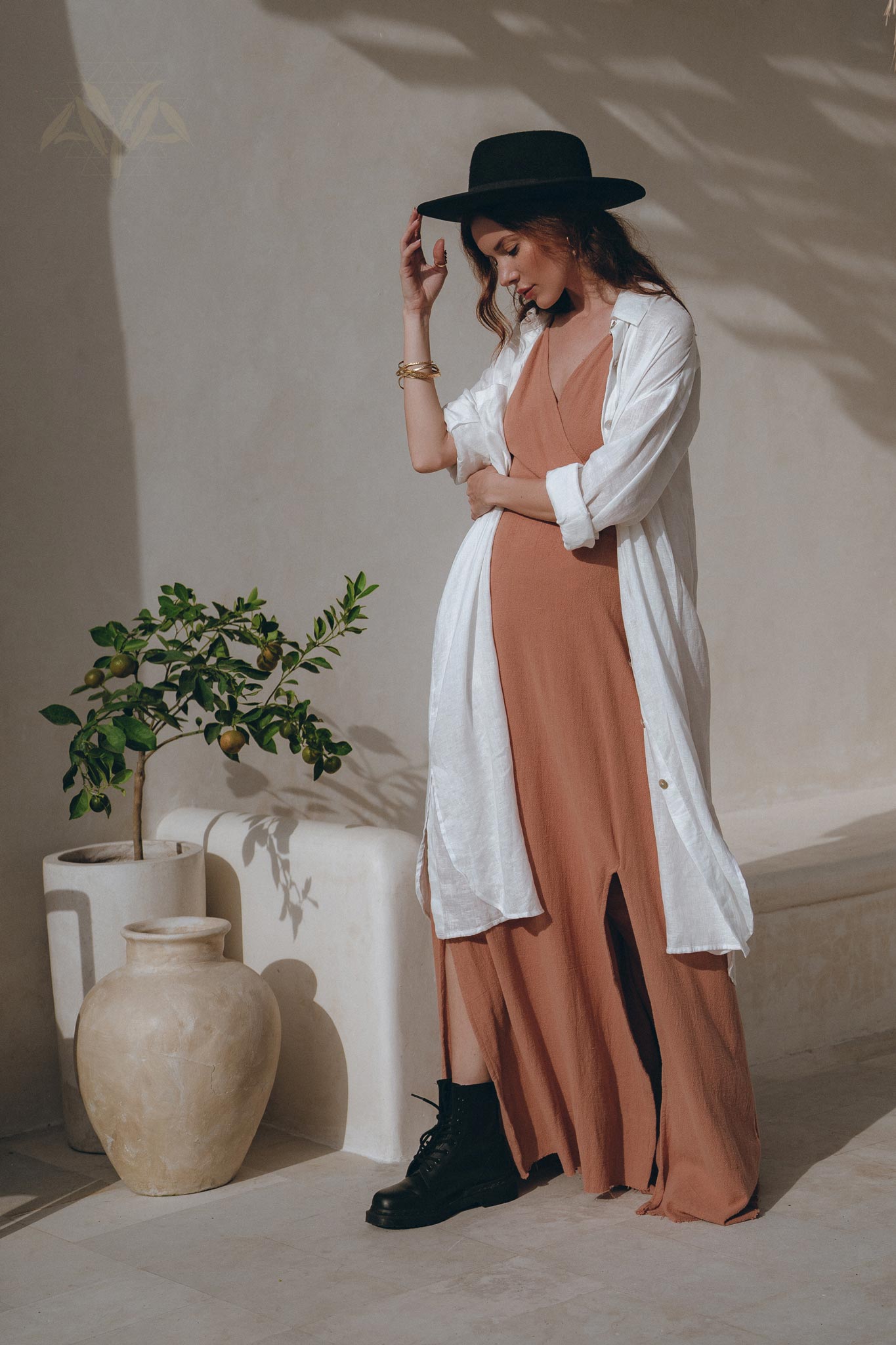 Oversized Shirt Women, Loose Fit Linen Shirt, Long Sleeve Shirt Dress - AYA Sacred Wear