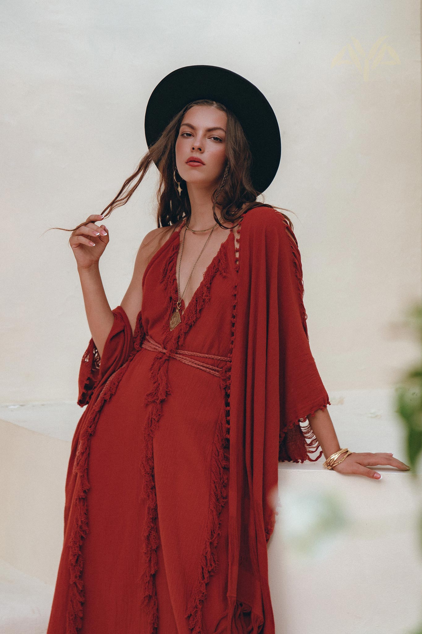 Organic Cotton Poncho, Tribal Kimono Cover Up, Boho Cardigan Women - AYA Sacred Wear